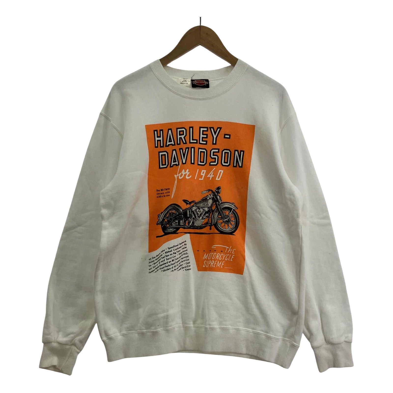その他トップス 90s Harley Davidson sweatshirts 白 M M ホワイト
