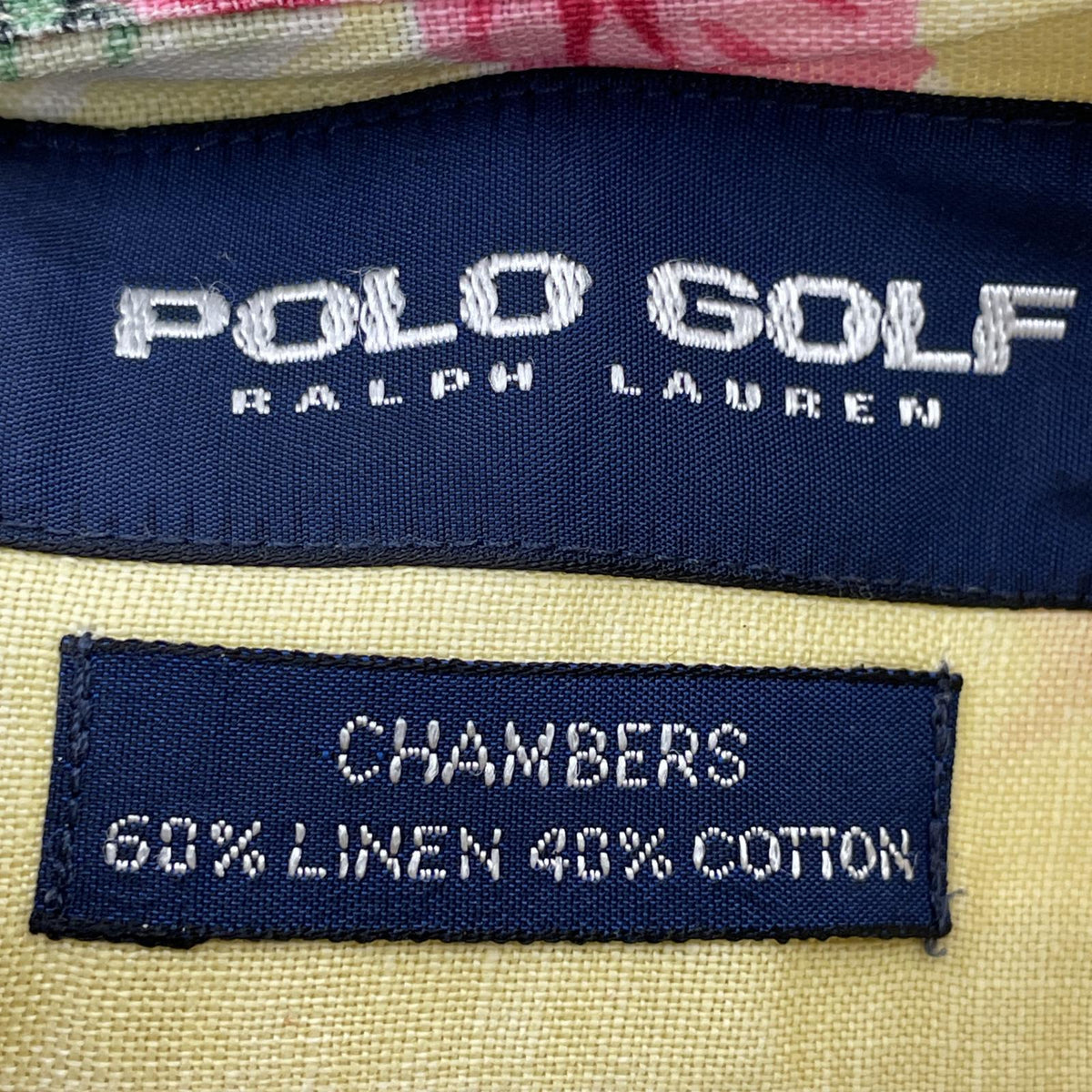長袖シャツ POLO GOLF CHAMBERS リネンコットン アロハシャツ XXL イエロー