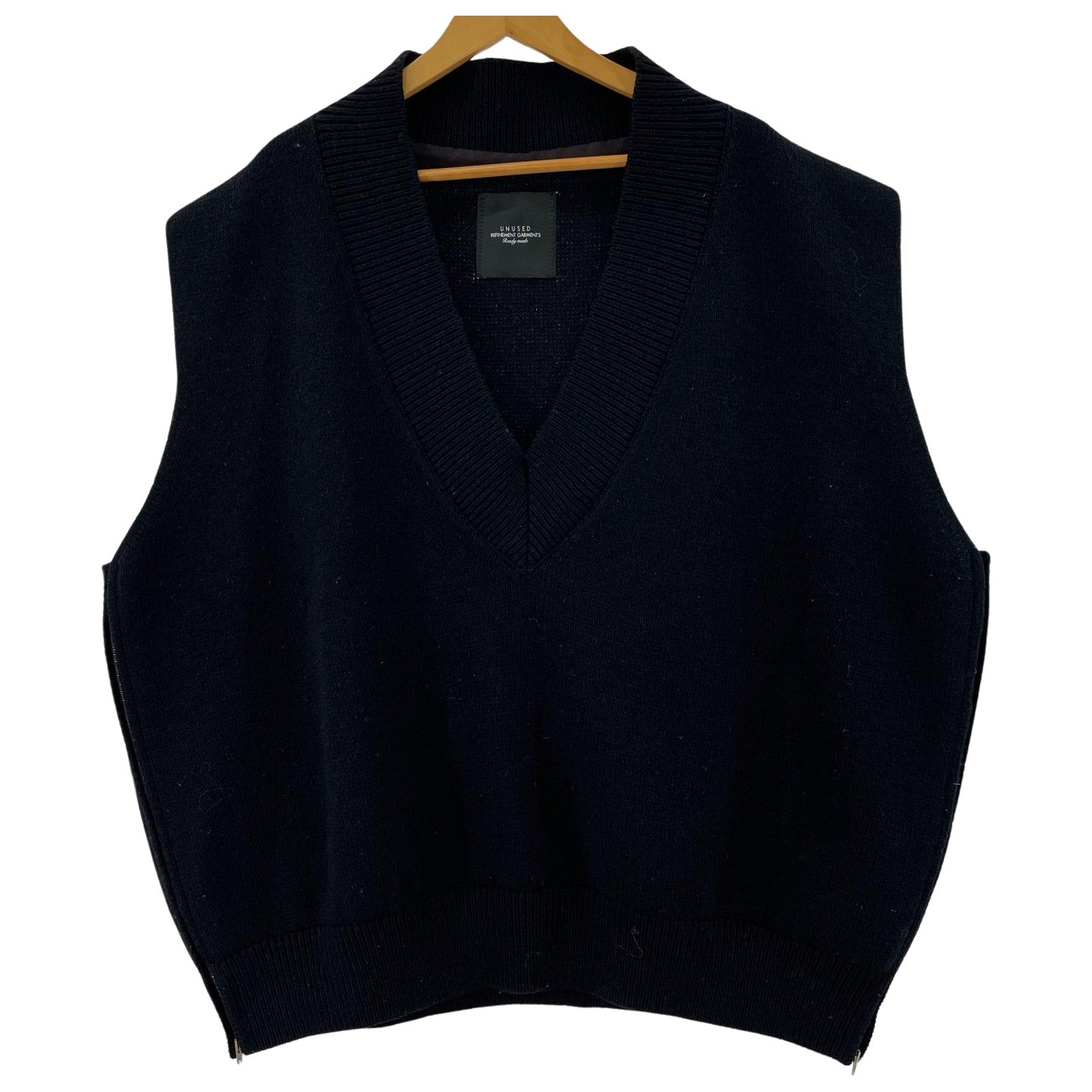 その他トップス UNUSED 18AW V NECK KNIT VEST ニットベスト 2 ブラック