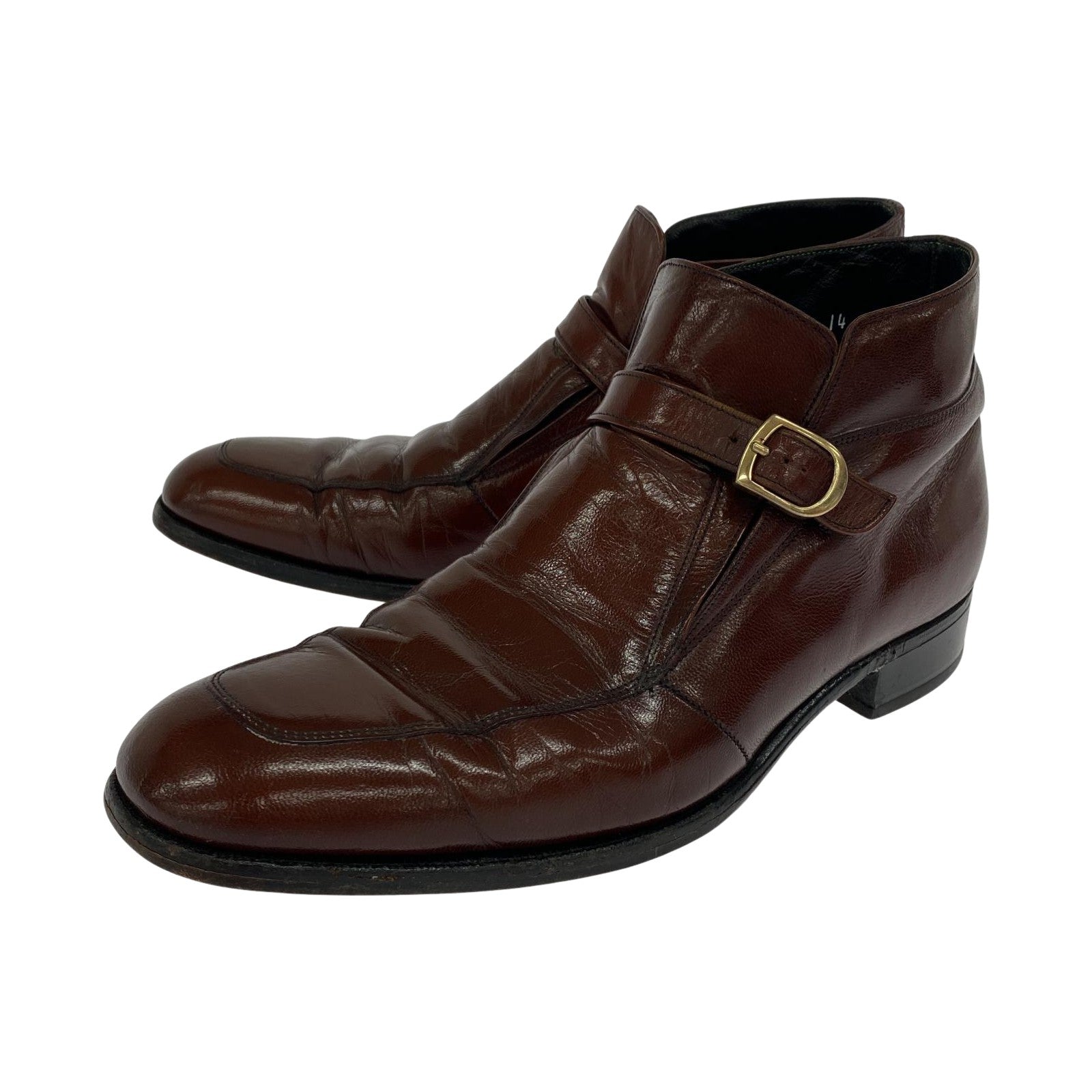 ブーツ FLORSHEIM IMPERIAL 80s ﾓﾝｸｽﾄﾗｯﾌﾟﾚｻﾞｰﾌﾞｰﾂ 10 ブラウン