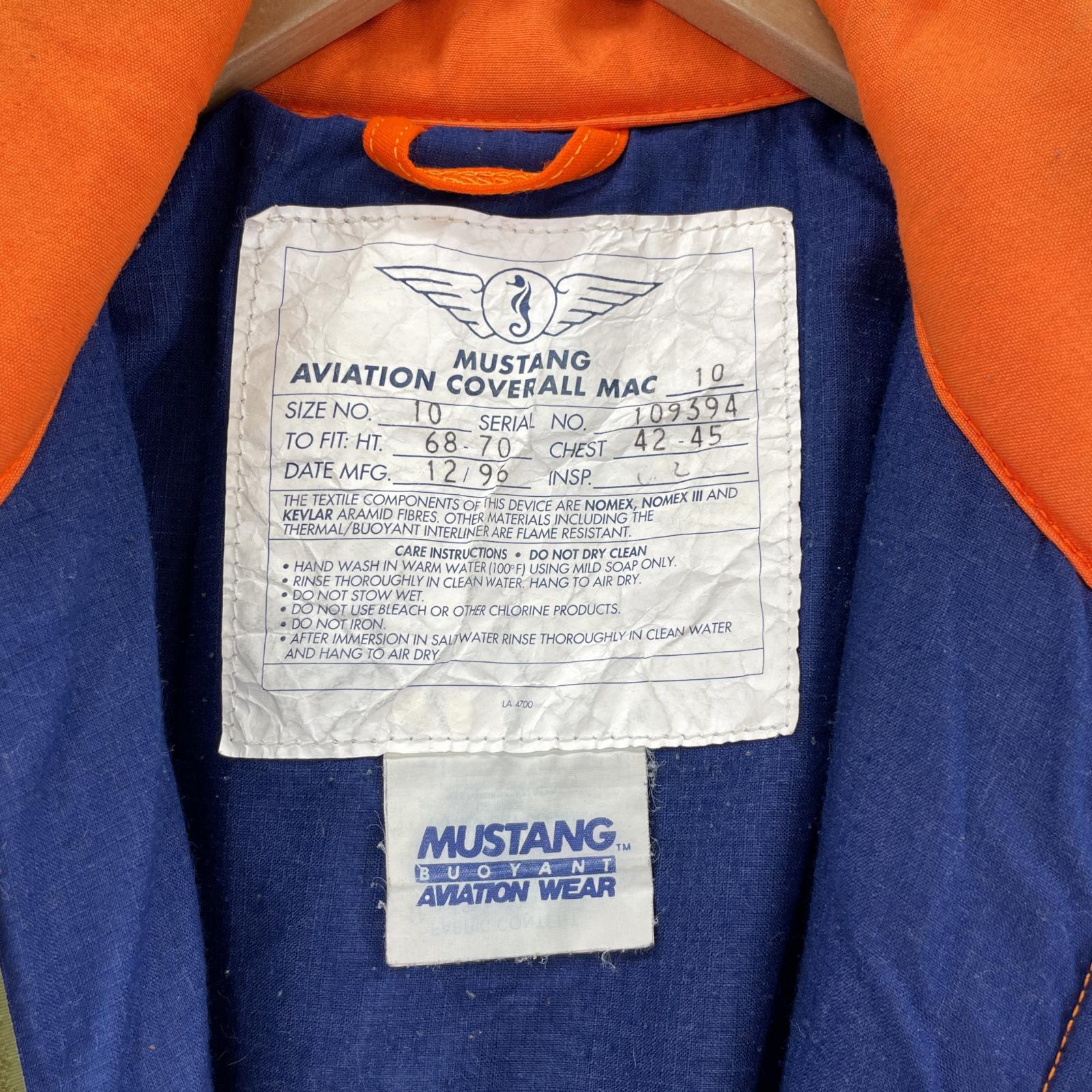 その他アウター OLD･VINTAGE Mustang Aviation Coverall 10 ｵﾚﾝｼﾞ オレンジ