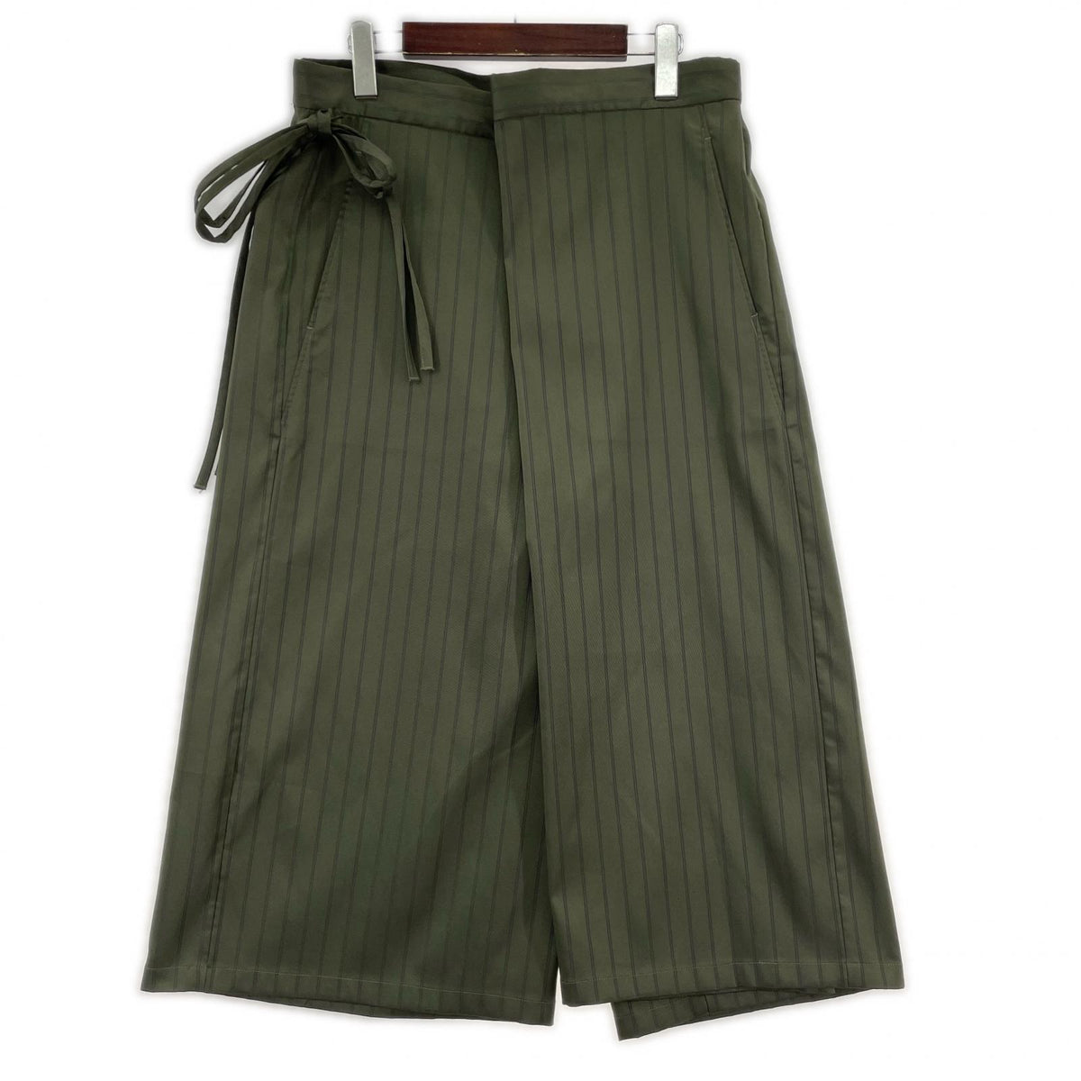 その他ボトムス SISE ストライプラップパンツ(1) 1 カーキ