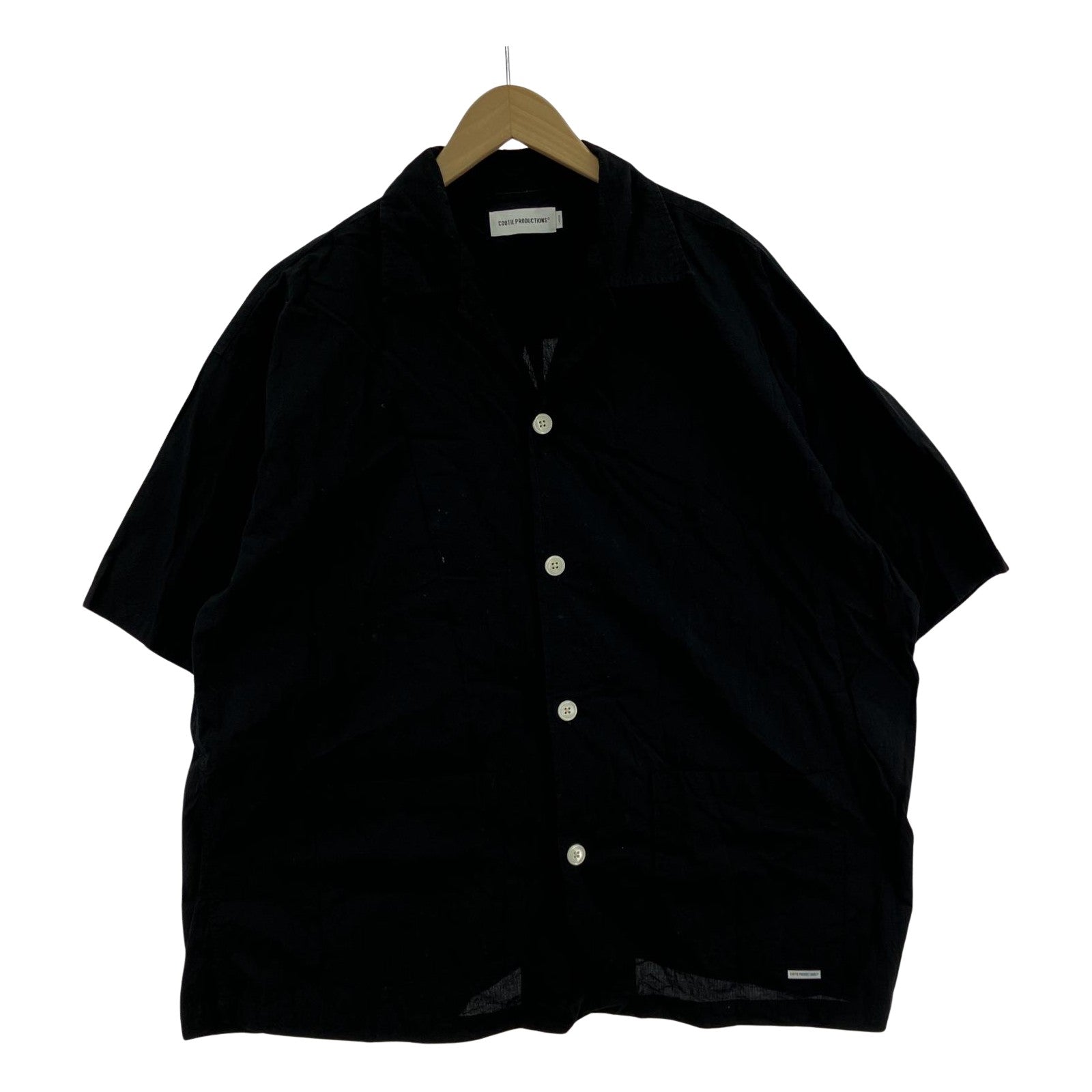 半袖シャツ 24SS Finx Cotton Cordlane Open Collar Shirt (L) L ブラック