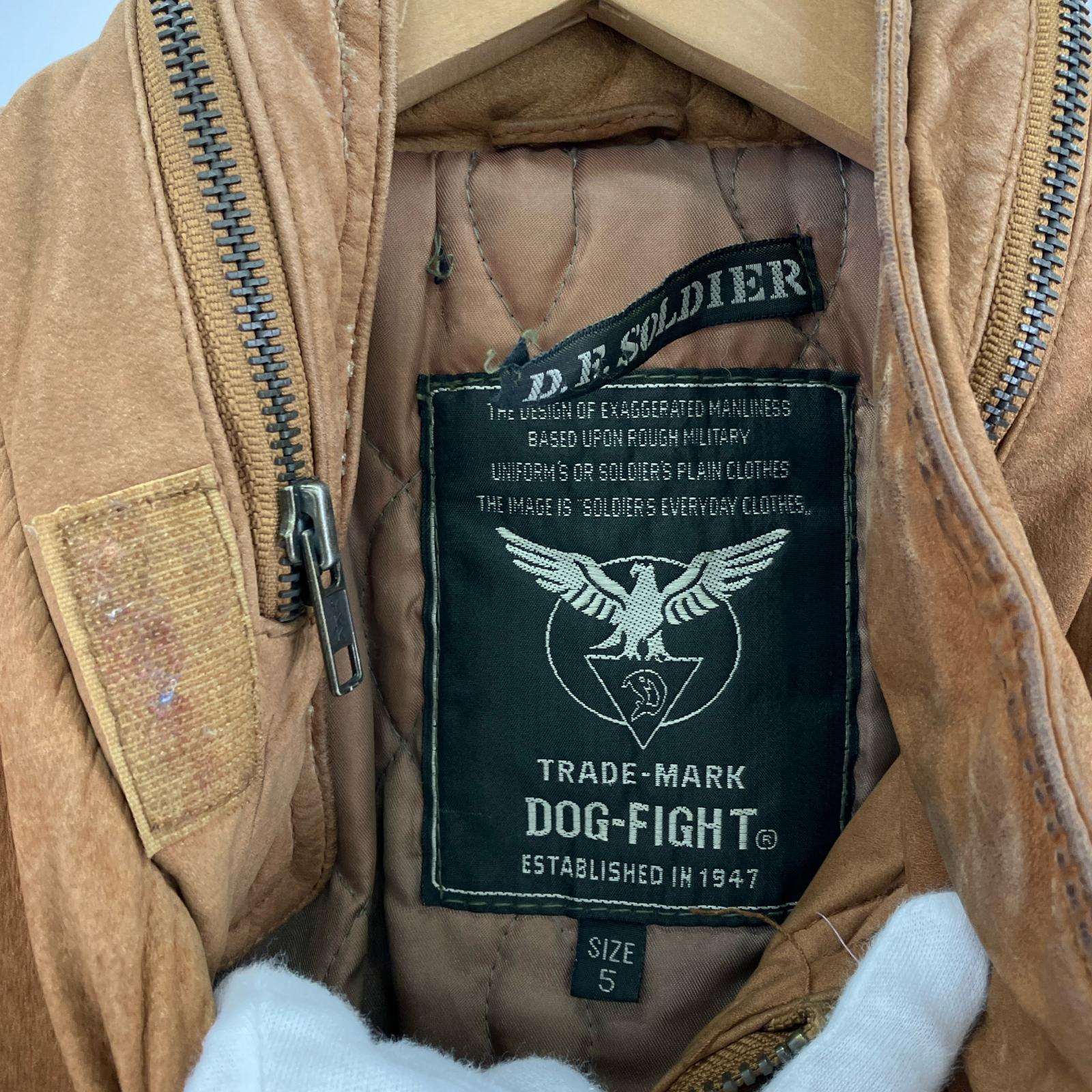 その他アウター DOG FIGHT ﾚｰｻﾞｰｼﾞｬｹｯﾄ 5 5 ブラウン