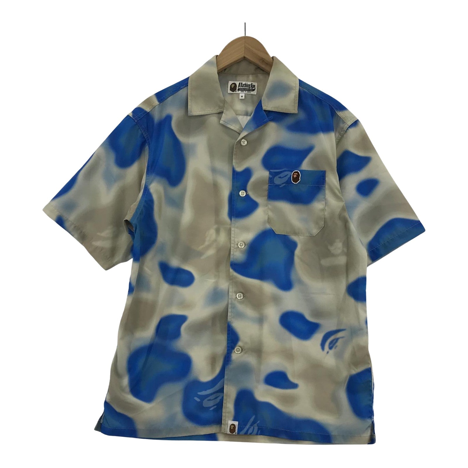 長袖シャツ A BATHING APE LIQUID CAMO SS シ M ブルー