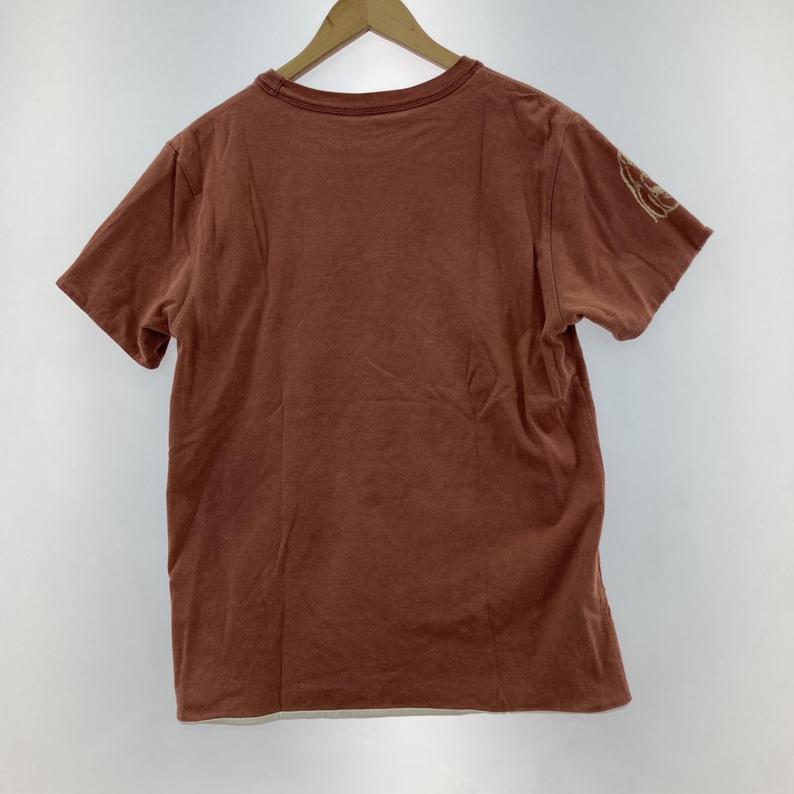 半袖Ｔシャツ リバーシブル 茶白 (M) M