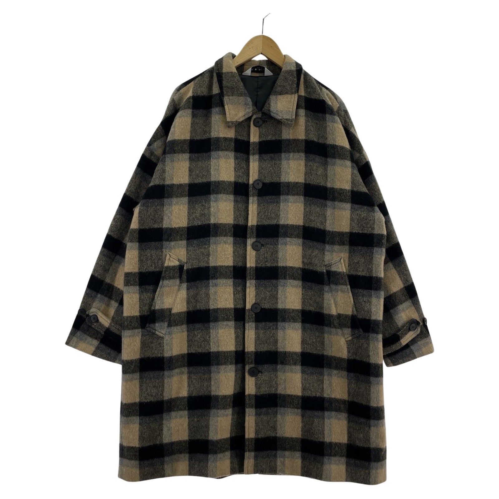 その他アウター MSML WOOL CHECK COAT L