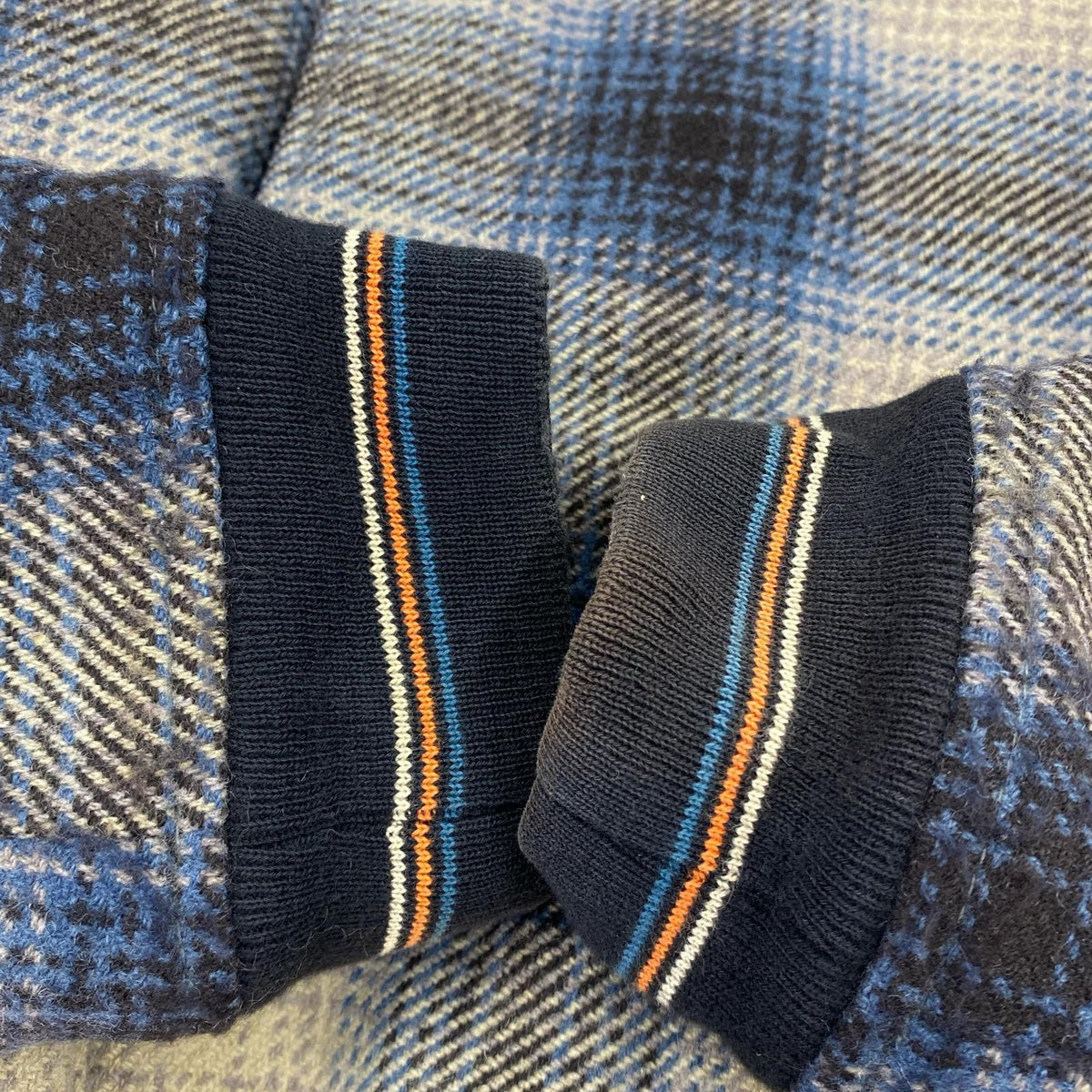 その他アウター Nudie Jeans チェック柄 ウールスタジャン ブルー M ブルー