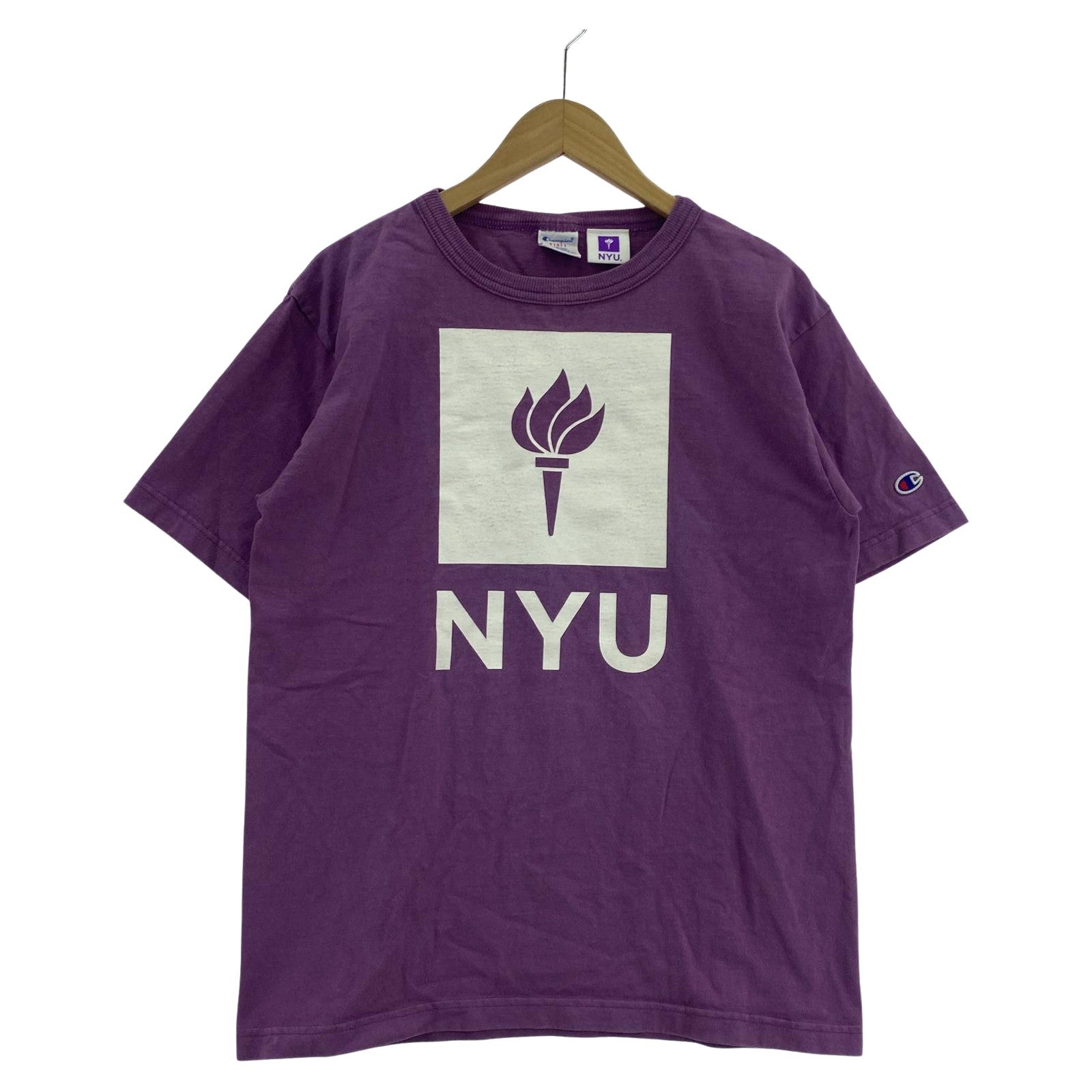 その他トップス Champion USA製 NYUカレッジTee/パープル (M) M パープル