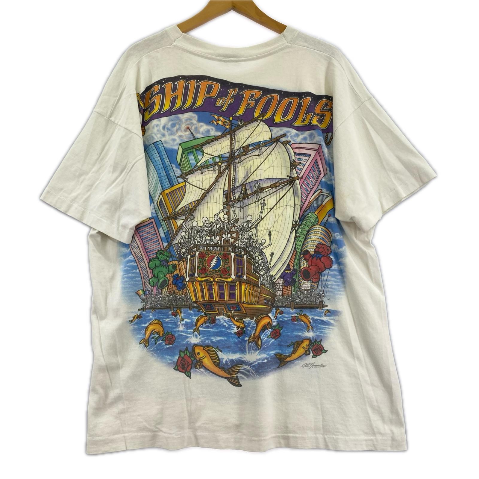 その他トップス 90s GRATEFUL DEAD Ship Of Fools バンドTee XL 白 LIQUID BLUE ホワイト