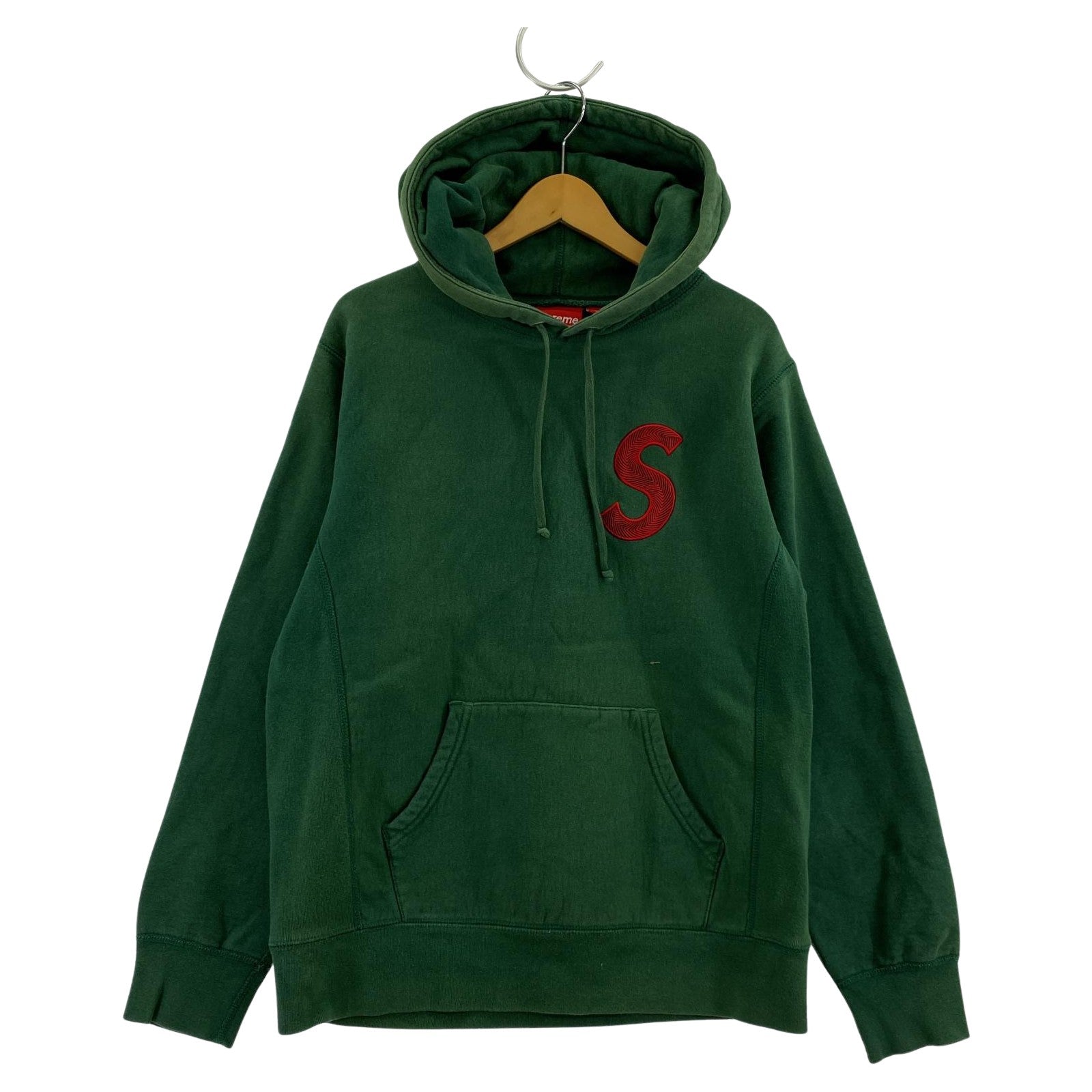 その他トップス Supreme logo hooded GREEN RED M M グリーン