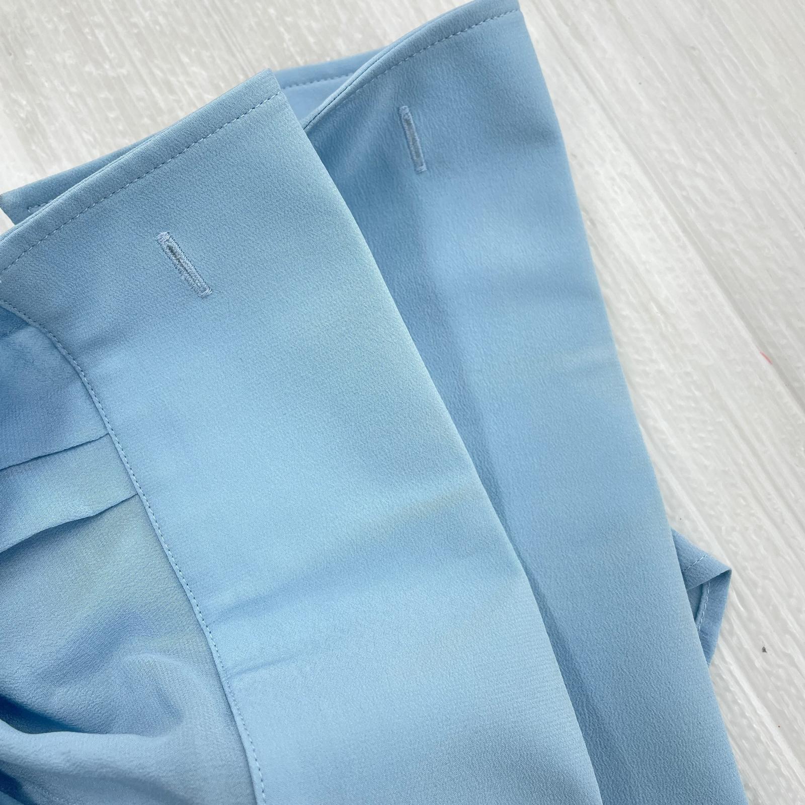 SAINT LAURENT L/Sシルクシャツ サックスブルー