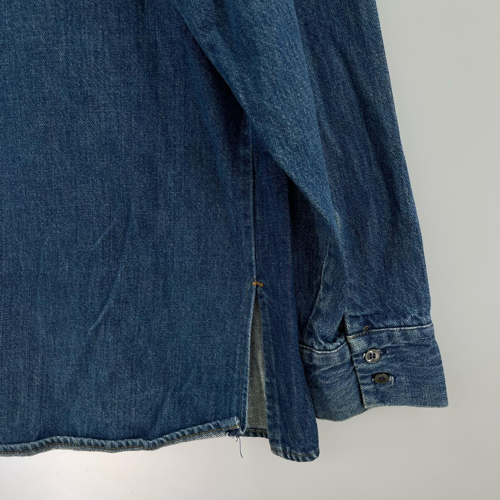 長袖シャツ 70ｓ Denim Shirt M IDG USA製 ブルー