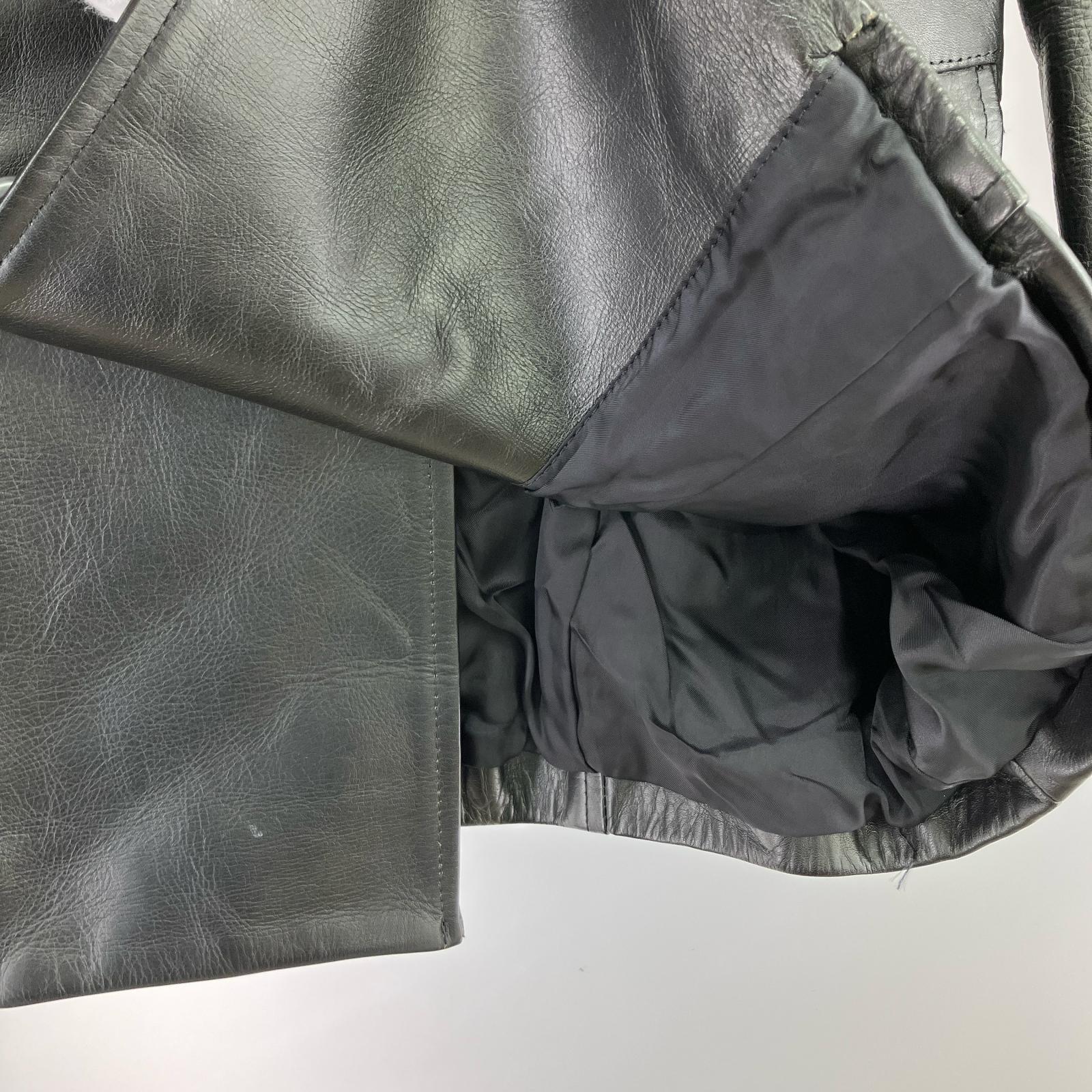 レザージャケット OZONE COMMUNITY Cow Leather Double Coat BLK ブラック