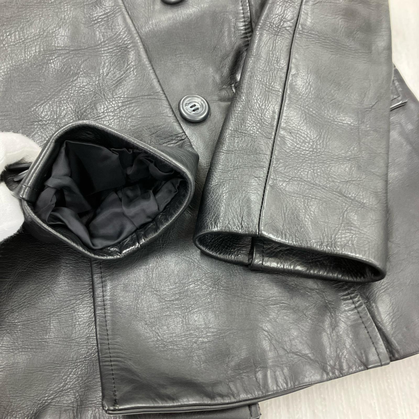 レザージャケット OZONE COMMUNITY Cow Leather Double Coat BLK ブラック