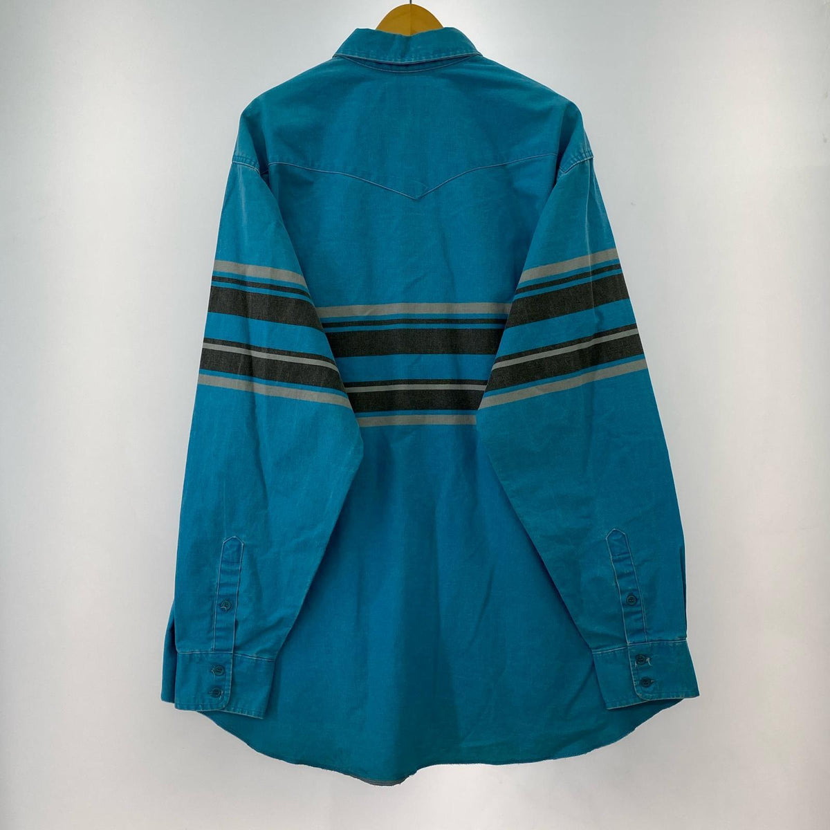 長袖シャツ 80s ウエスタン 青（XL） ブルー
