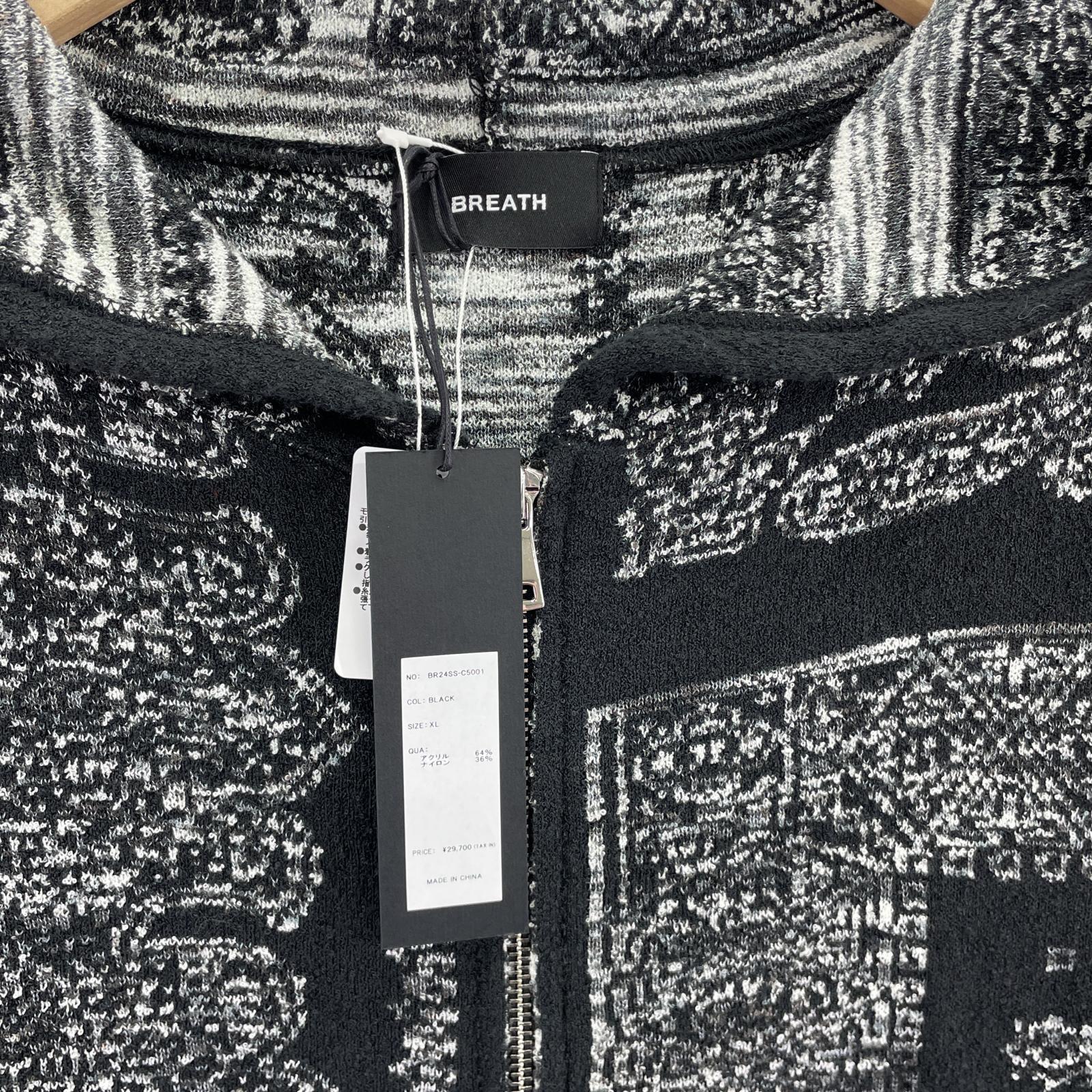 パーカー BREATH BROOKLYN OVERALL BR PAISLEY ZIP HOODIE LL ブラック