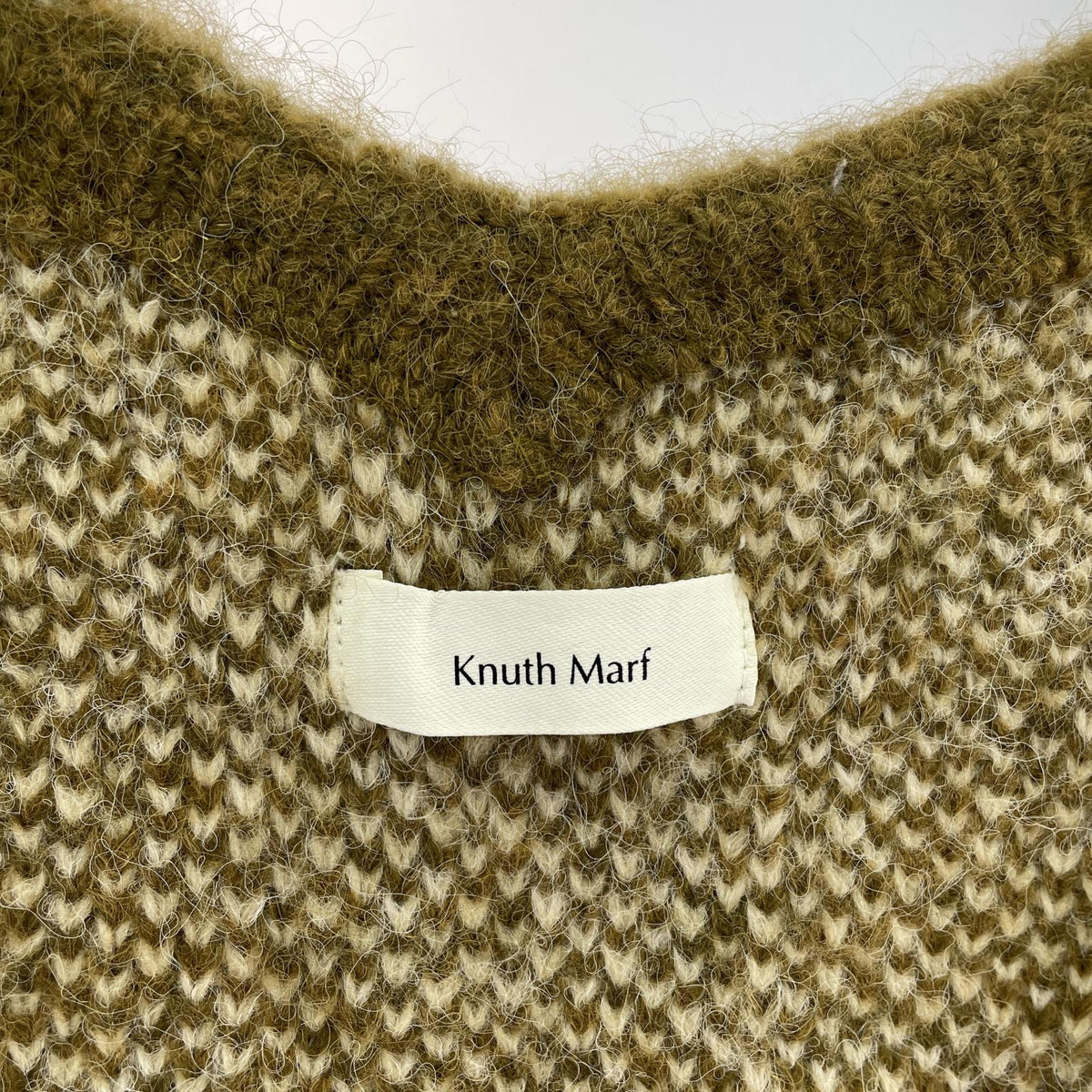 ニット Knuth Marf Uneck knit pullove カーキ