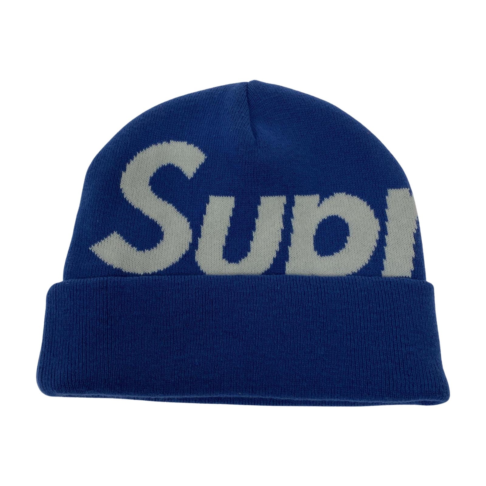 ニットキャップ Supreme BIG LOGO 16aw Beanie BLUE ブルー