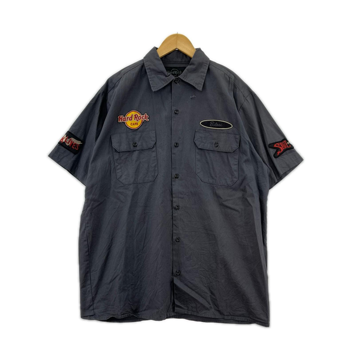 半袖シャツ Hard Rock Cafe ﾜｯﾍﾟﾝS/Sｼｬﾂ ｸﾞﾚｰ XL グレー