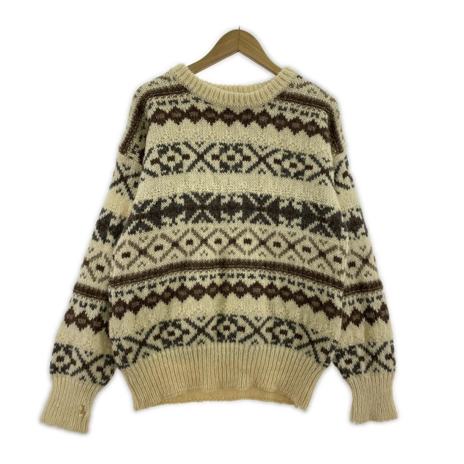 ニット GLENCRAIG ノルデイッ久ウールニット ベージュ