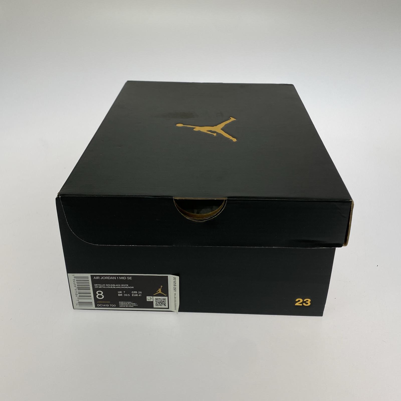 スニーカー AIR JORDAN 1 MID SE METALLIC GOLD/26cm 26cm (US8 UK7 1/2 EU42)