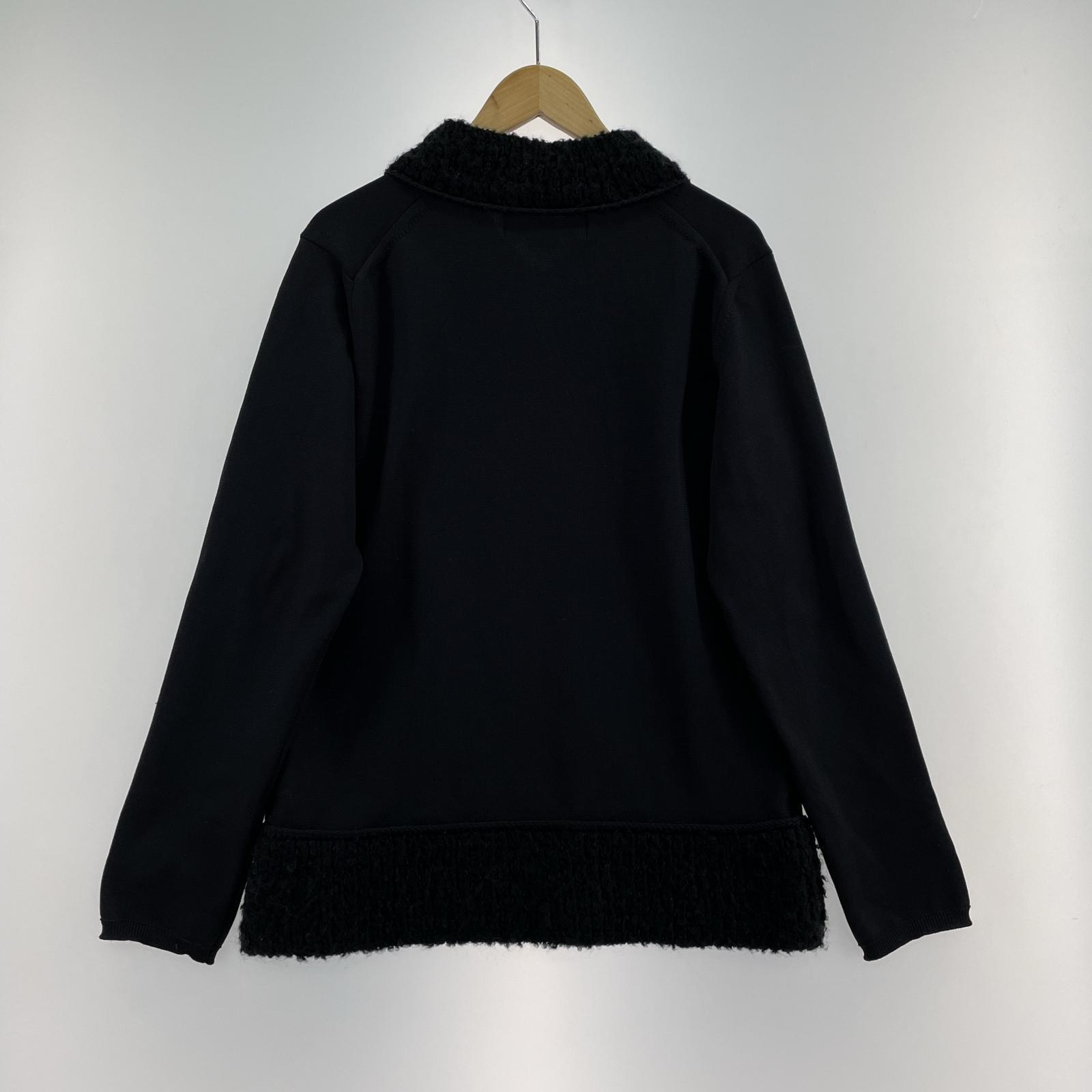 ニット HOMME PLUS 24ss 切替Vネックニット 黒 S