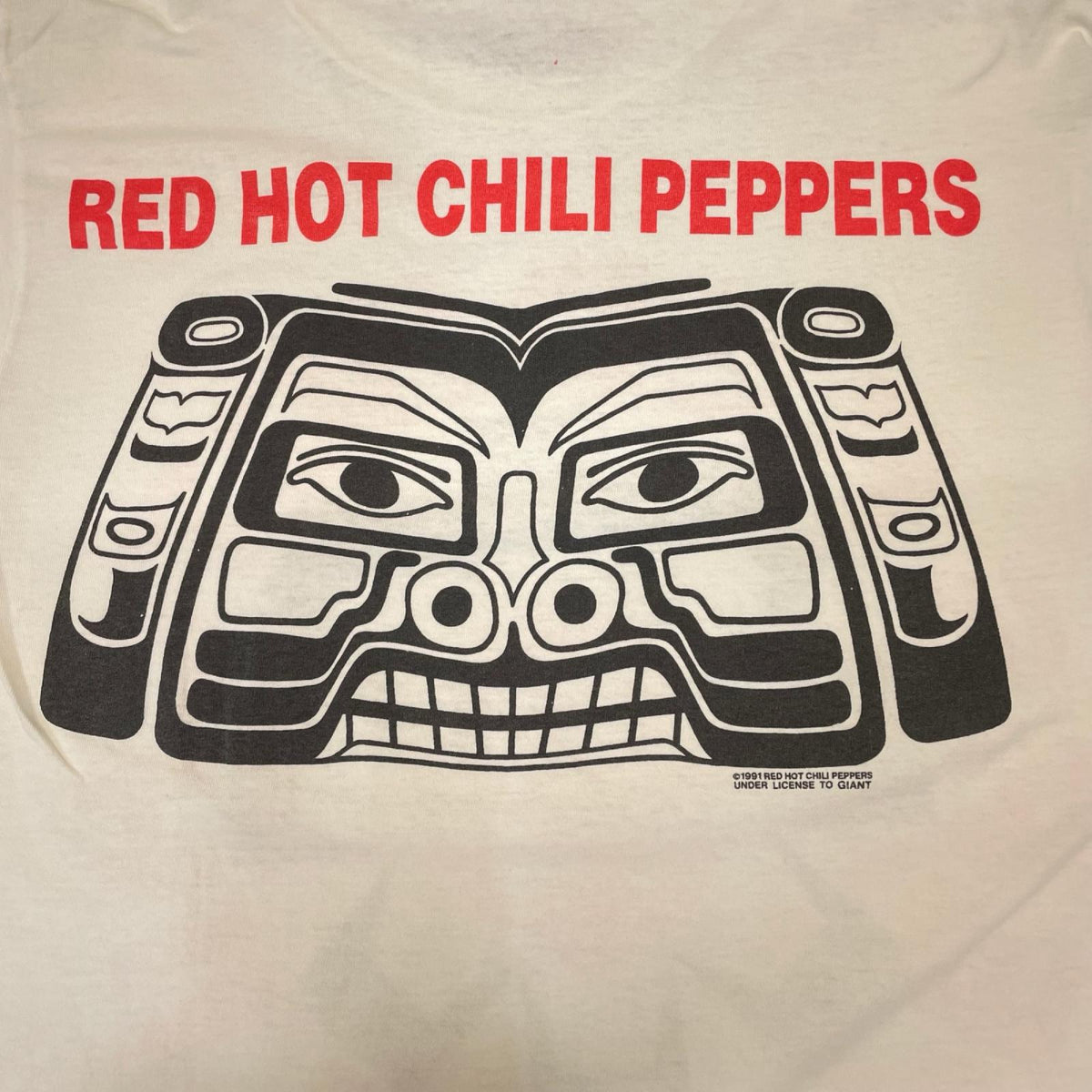 半袖Ｔシャツ 90s RED HOT CHILI PEPPERS Aztec ﾊﾞﾝﾄﾞTee M 1991年 Giantﾀｸﾞ M ホワイト