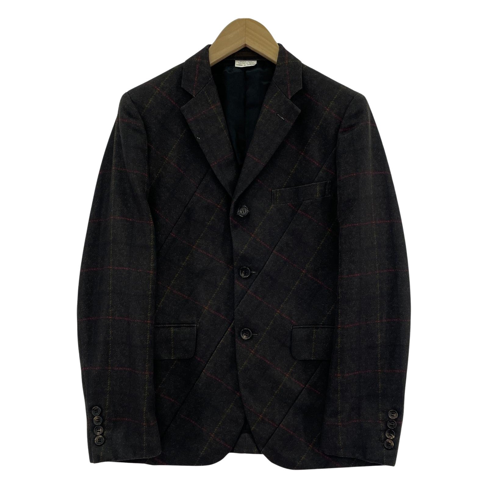 テーラードジャケット COMME des GARCONS HOMME DEUX バイアスチェックジャケット XS グレー系 DB-J040 AD2018