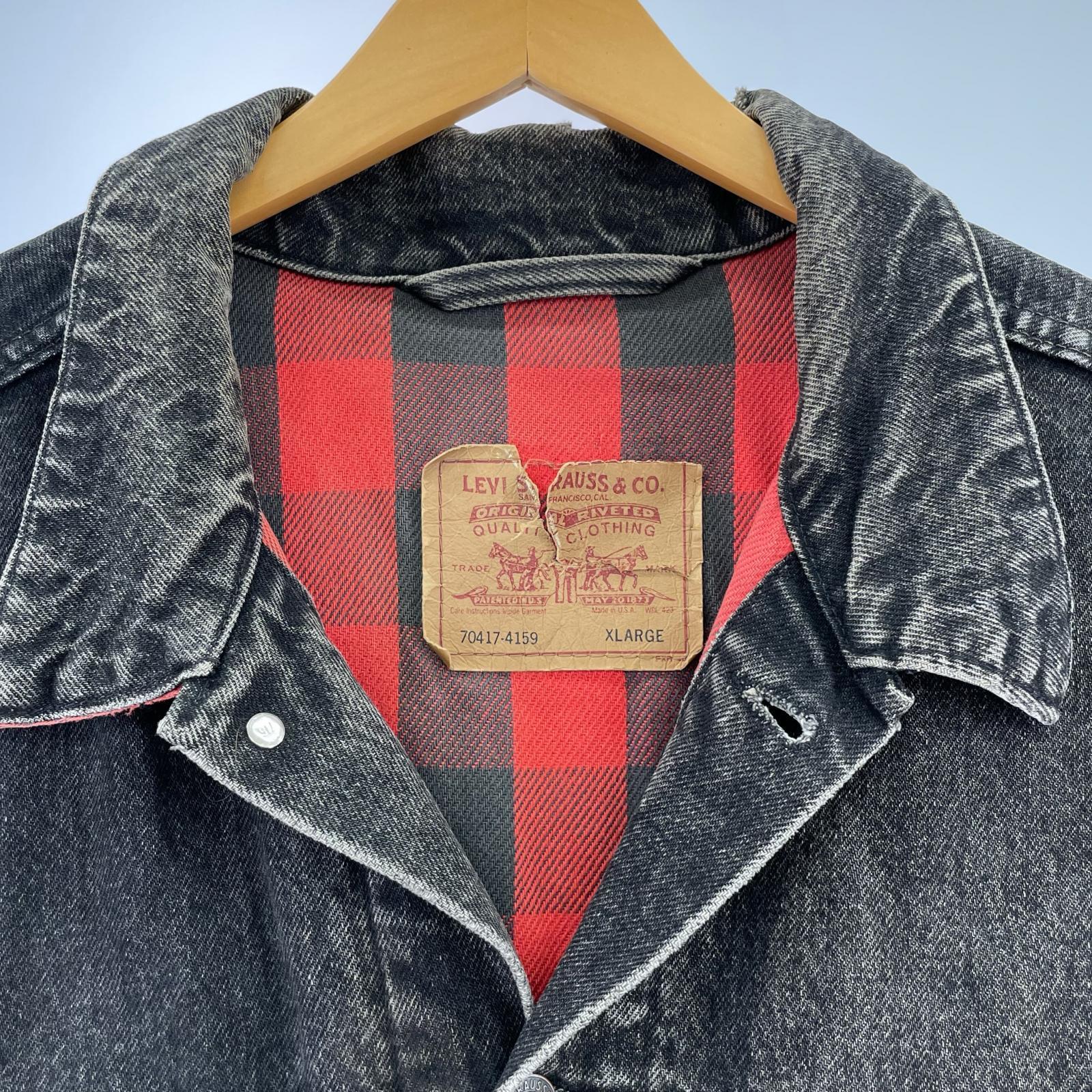 デニムジャケット 90s Levis 70417-4159 black XL ブラック