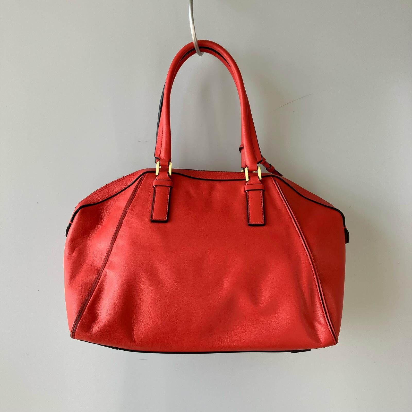 ハンドバッグ Leather Tote RED