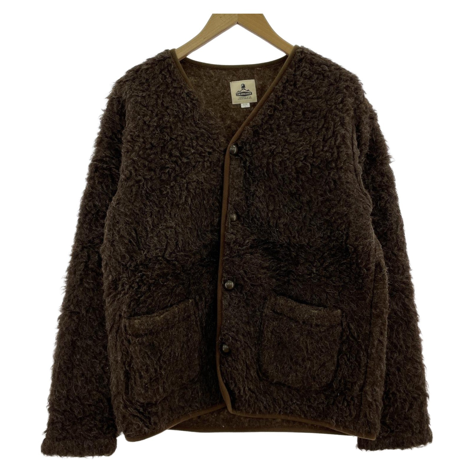 ジャケット COLD BREAKER ボアウール カーディガン(L) 焦げ茶
