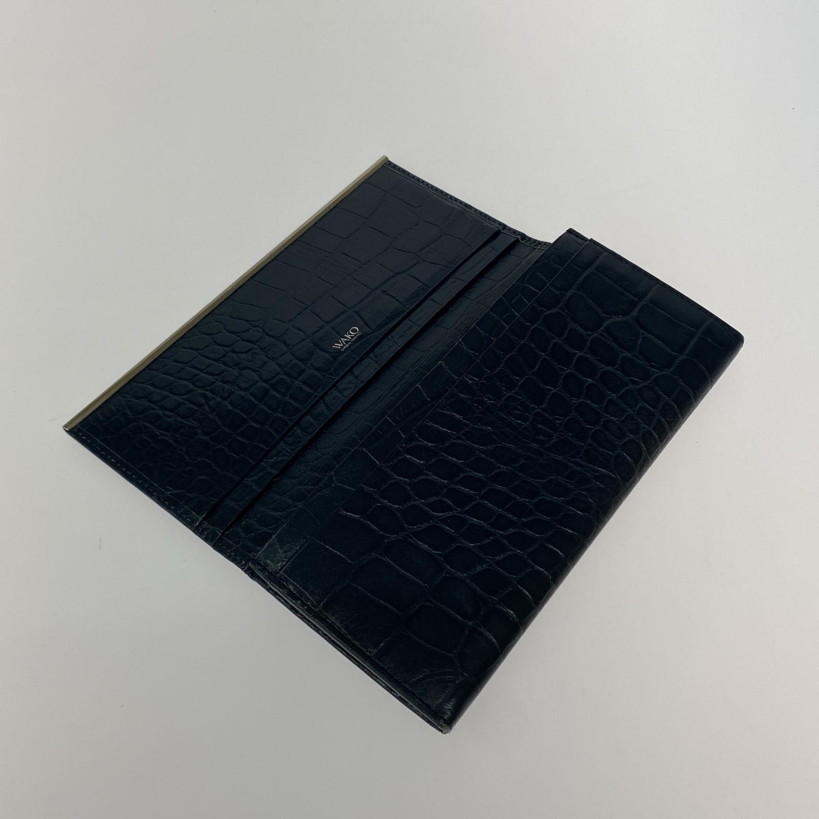 長財布 銀座和光　クロコダイル　長財布 ネイビー