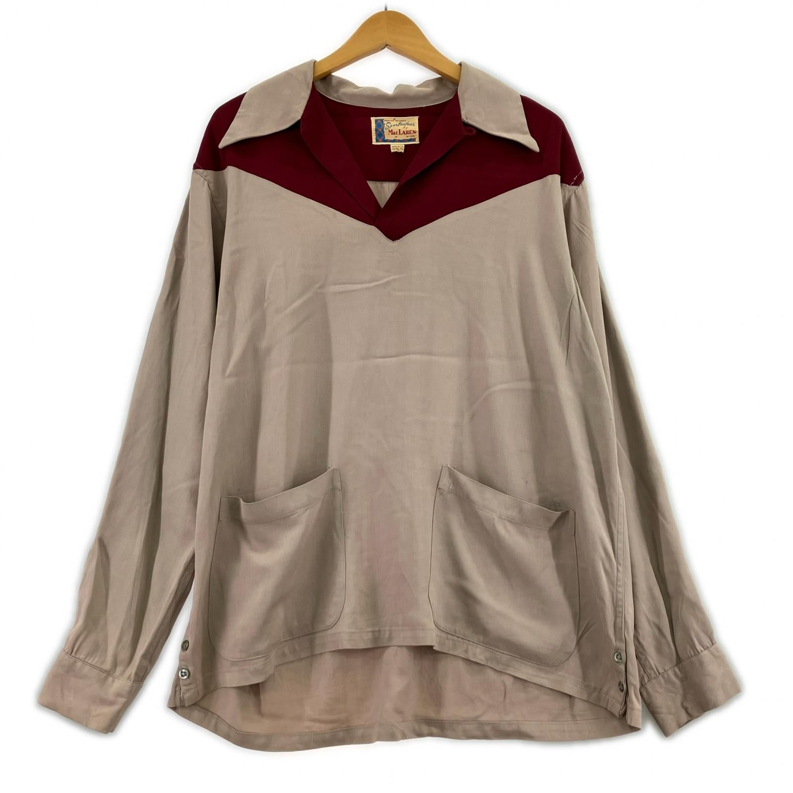 長袖シャツ Mac LAREN 開襟シャツ (M) M