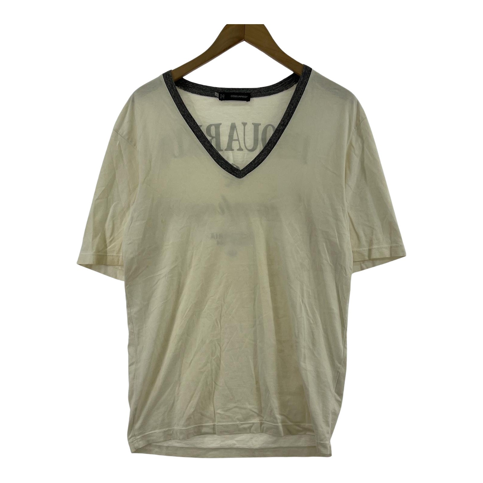 半袖Ｔシャツ Vネック SSカットソー 白 (S) S ホワイト