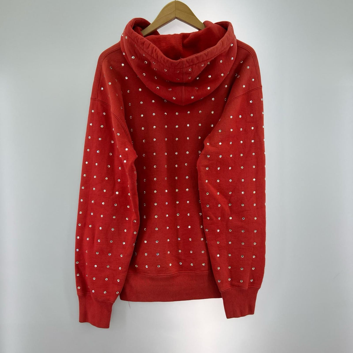 パーカー 21AW Rhinestone Hooded Sweatshirt S レッド