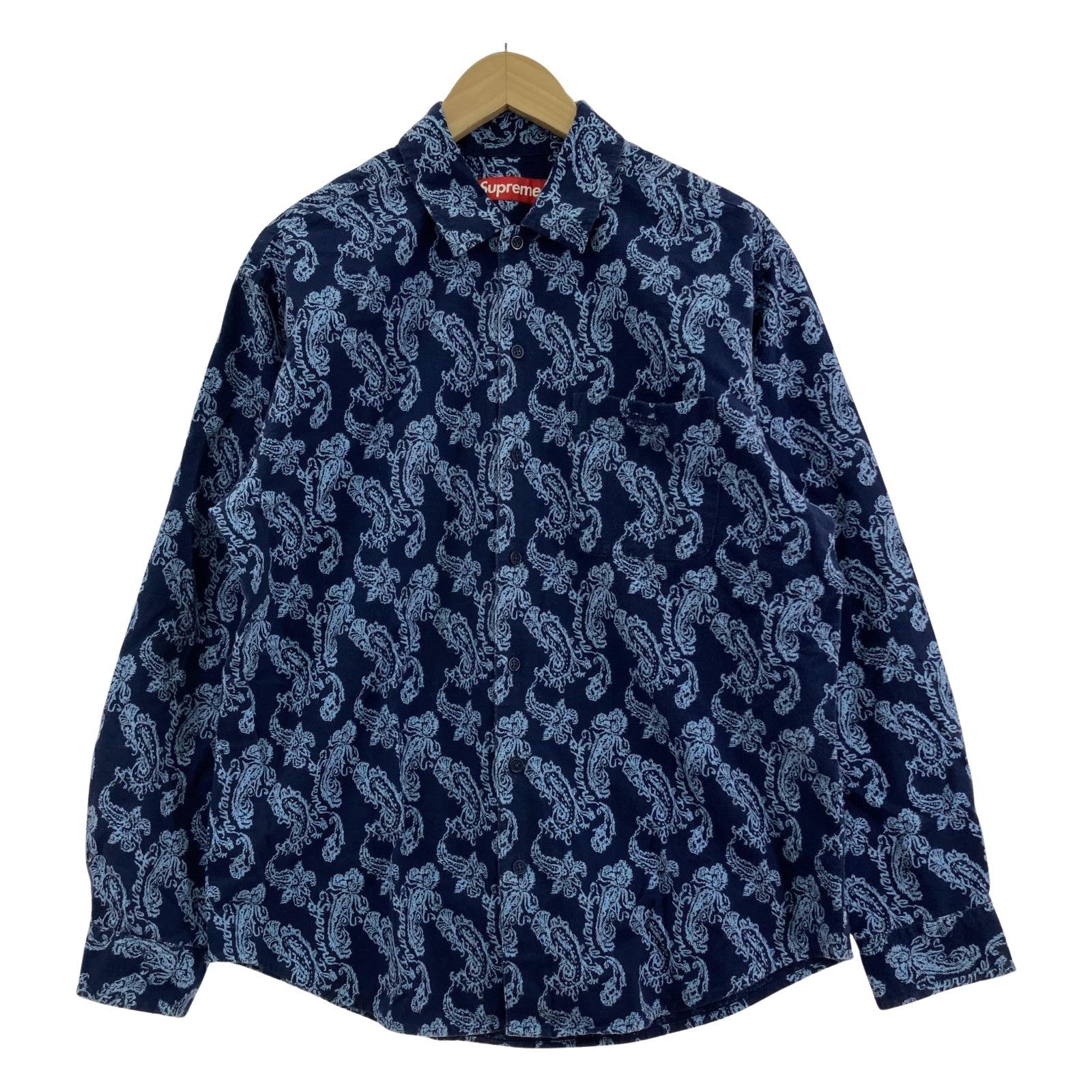 長袖シャツ 2024AW PAISLEY FLANNEL SHIRT NAVY S S ブルー