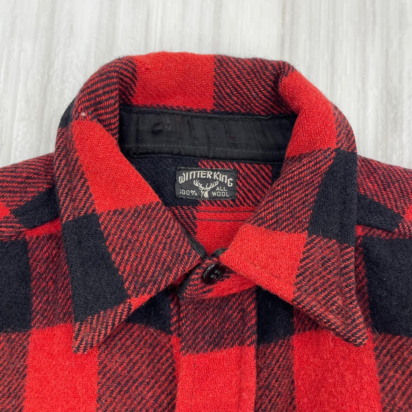 長袖シャツ 50s WINTERKING wool check shirt