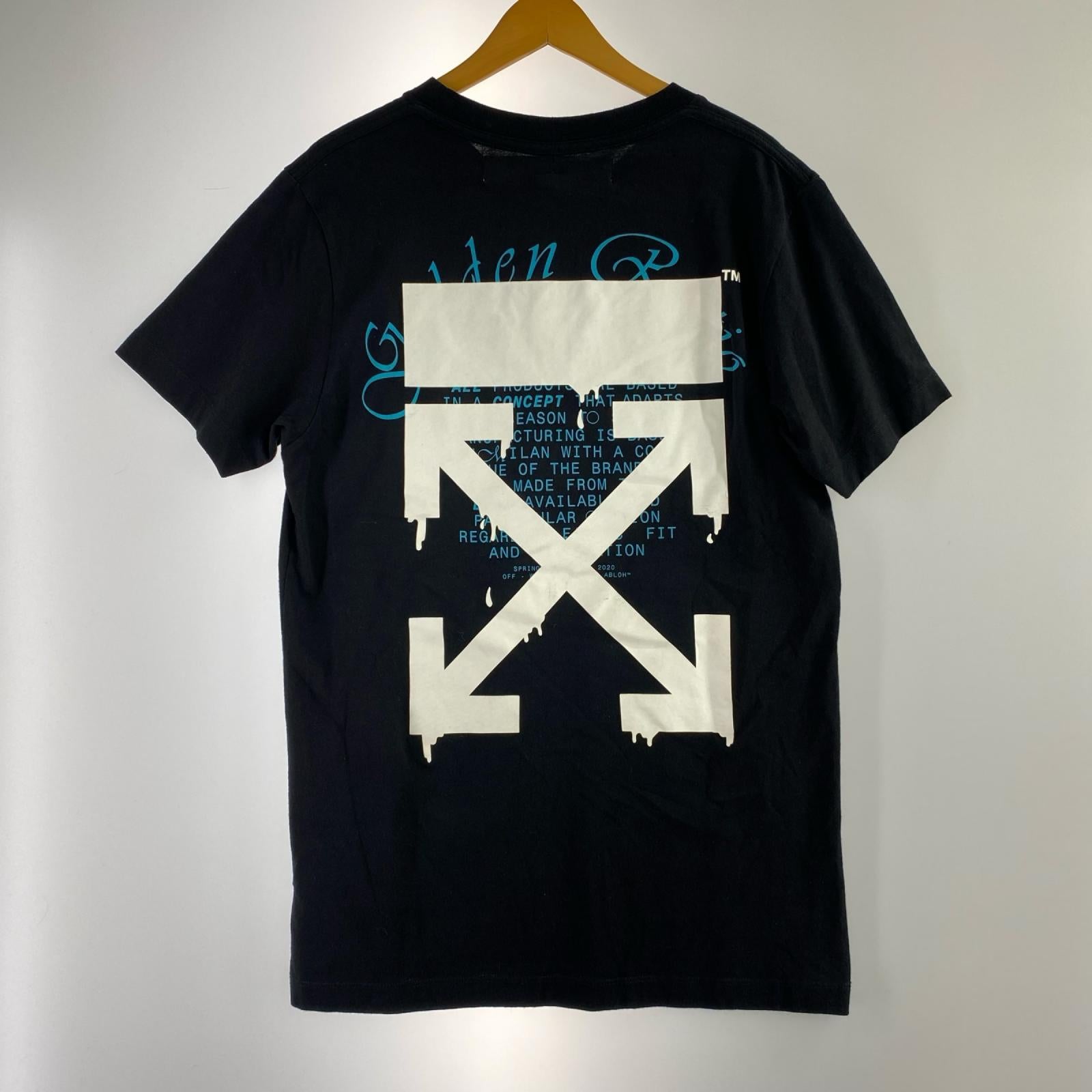 半袖Ｔシャツ OFF-WHITE RIPPING ARROWS S/S SLIM TEE OMAA027Ｒ20185005 黒 (S) S ブラック