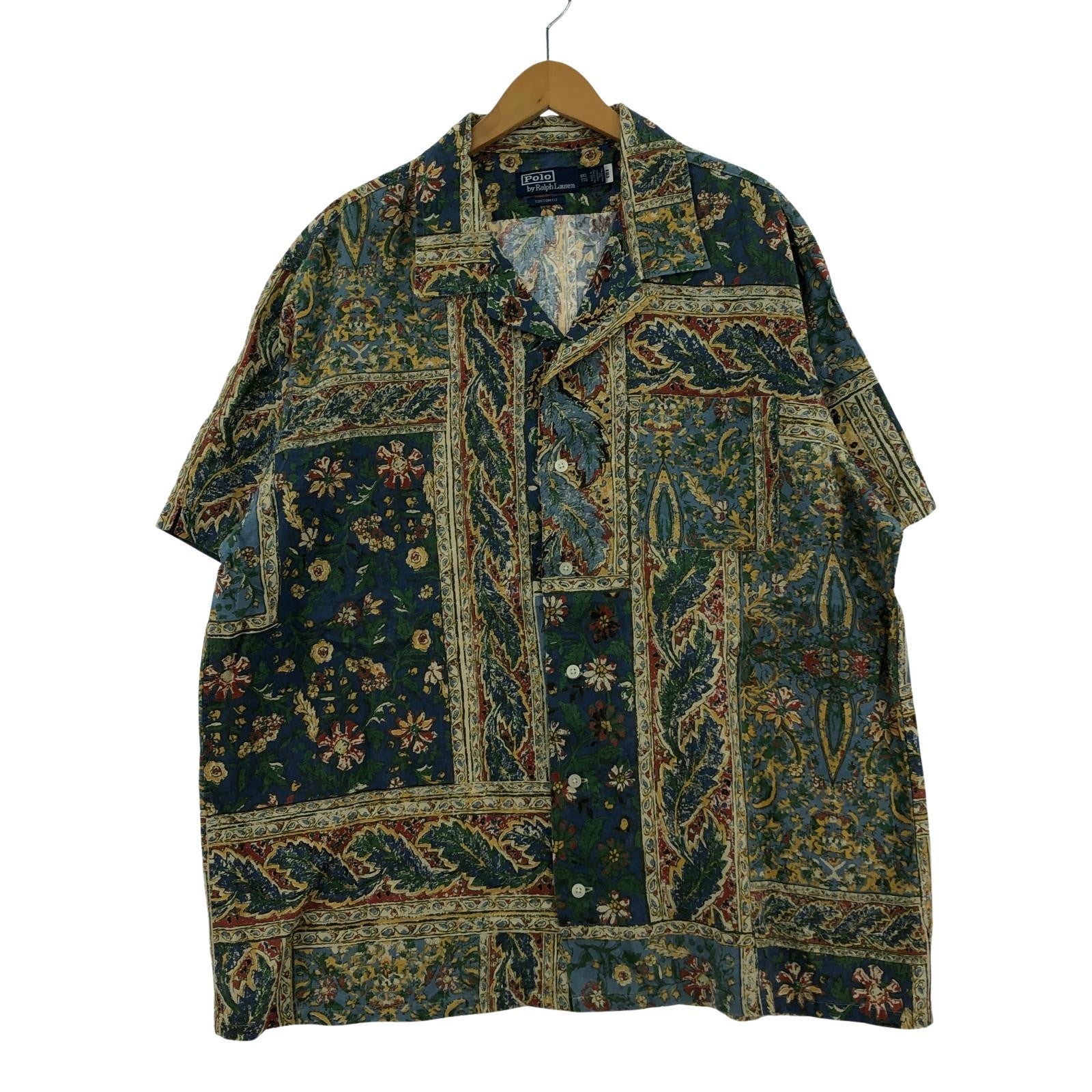 半袖シャツ Floral Print Linen Shirts XXL
