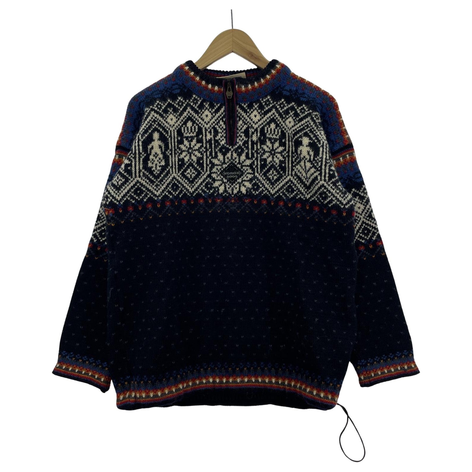 ニット DALE OF NORWAY ﾊｰﾌｼﾞｯﾌﾟ ネイビー