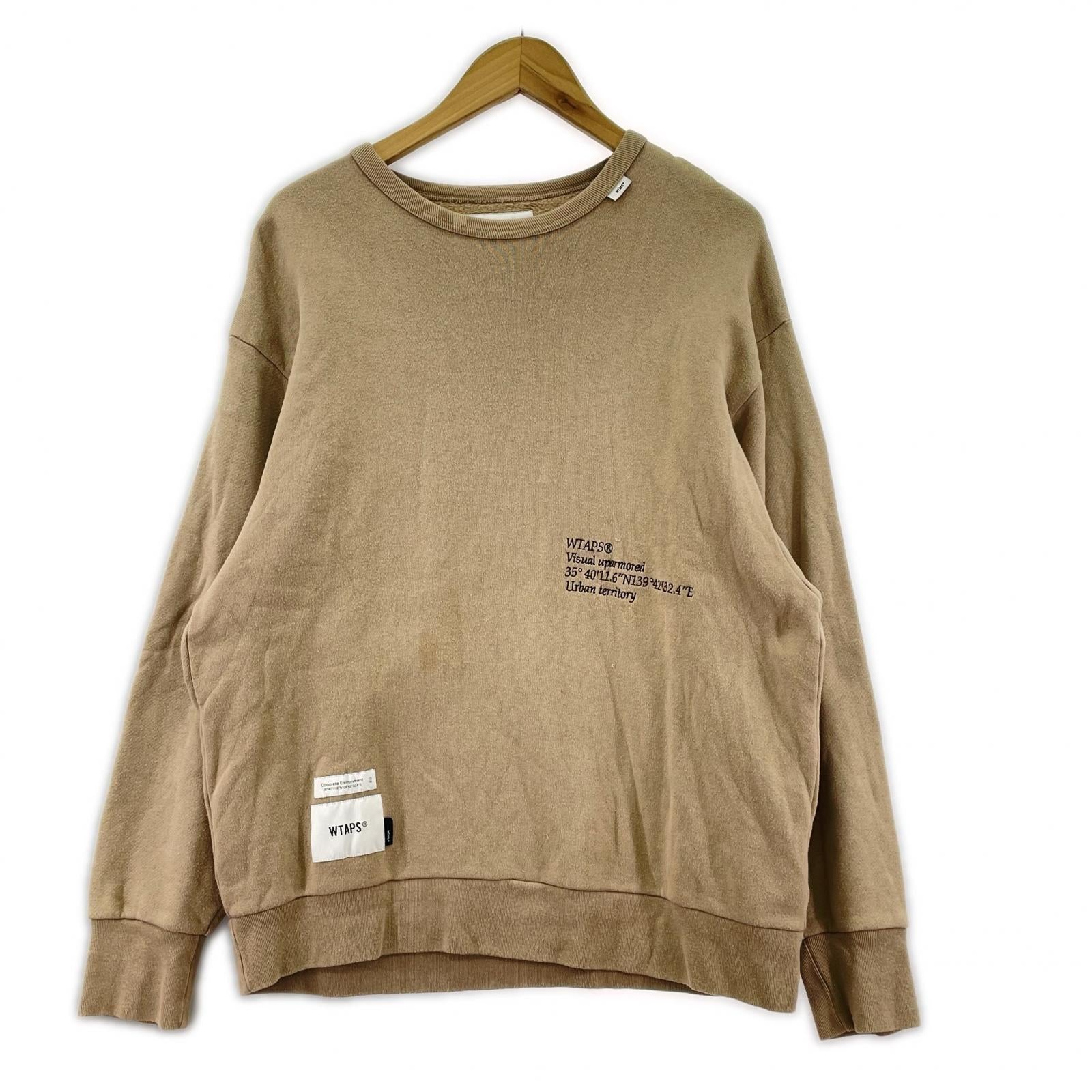 スウェット INSECT CREW NECK　カーキ ベージュ