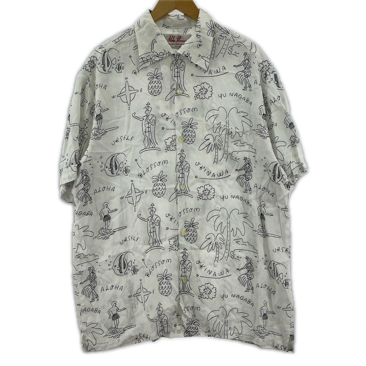 半袖シャツ ALOHA BOSSAM アロハシャツ　白