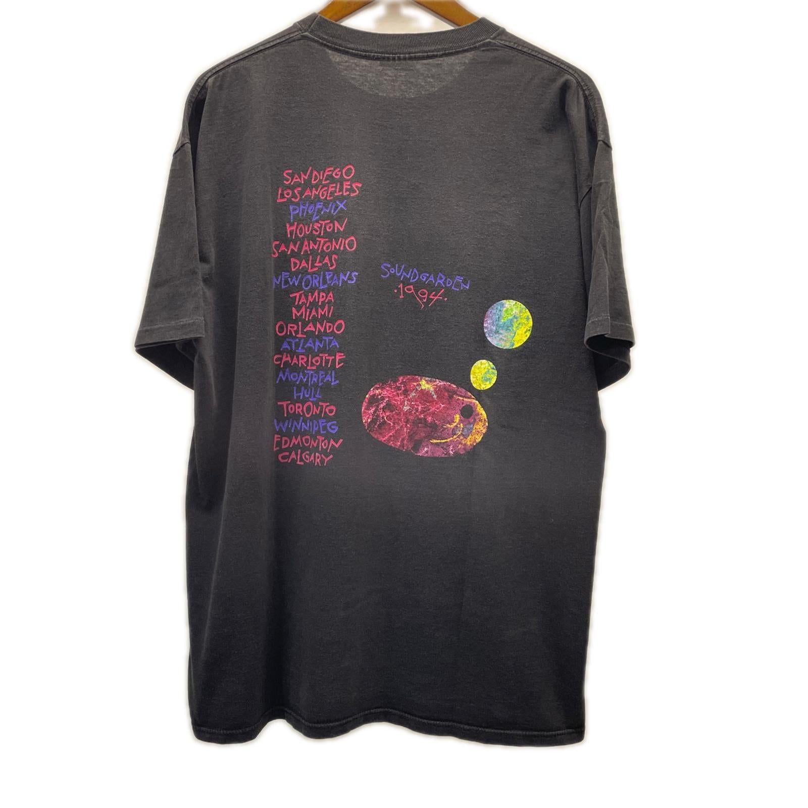半袖Ｔシャツ 90s サウンドガーデン　スーパーアンノーン　ツアー　バンドTシャツ 1994年 BROCKUMﾀｸﾞ LL ブラック