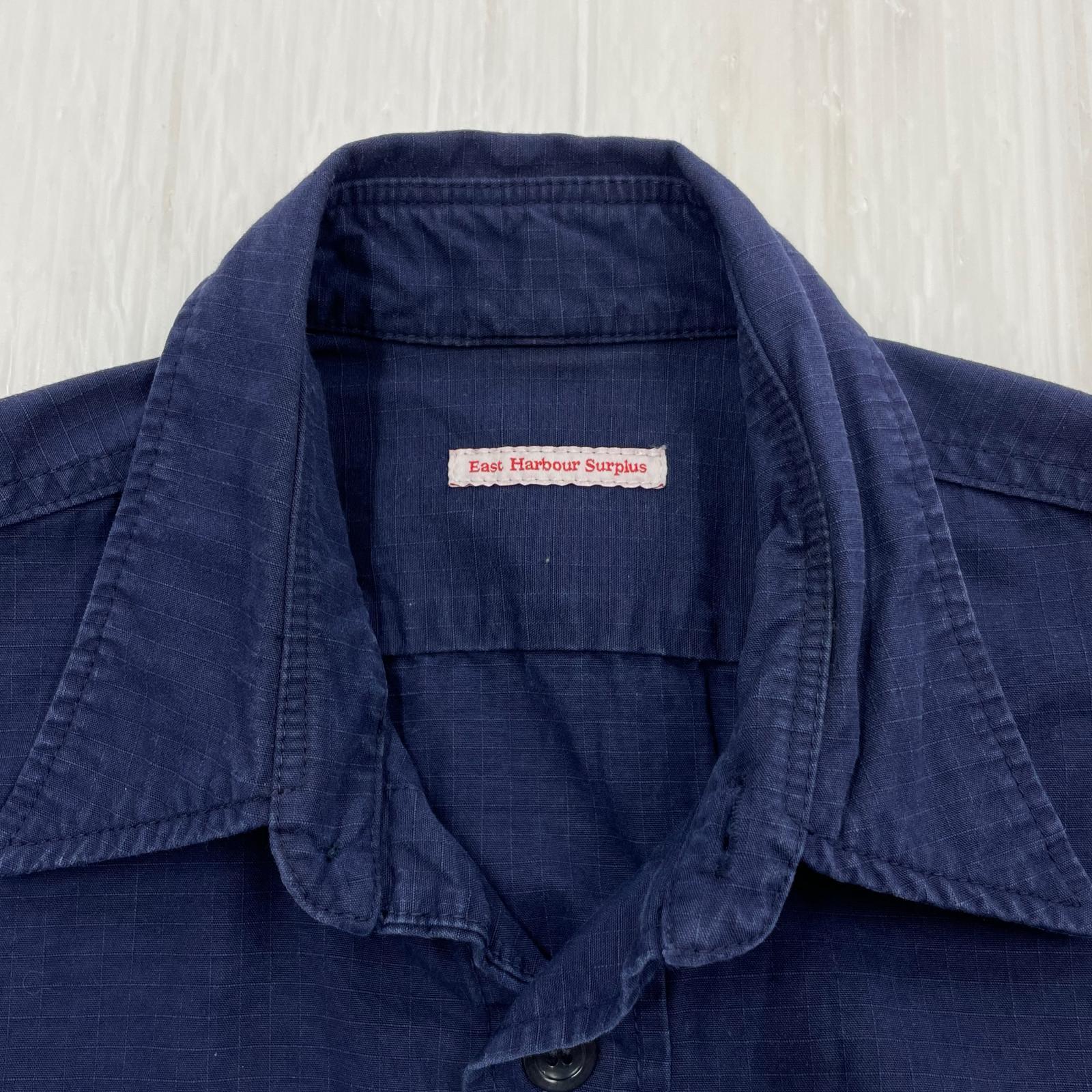半袖シャツ East Harbour Surplus S/Sリップストップシャツ 46 ネイビー 46 ネイビー