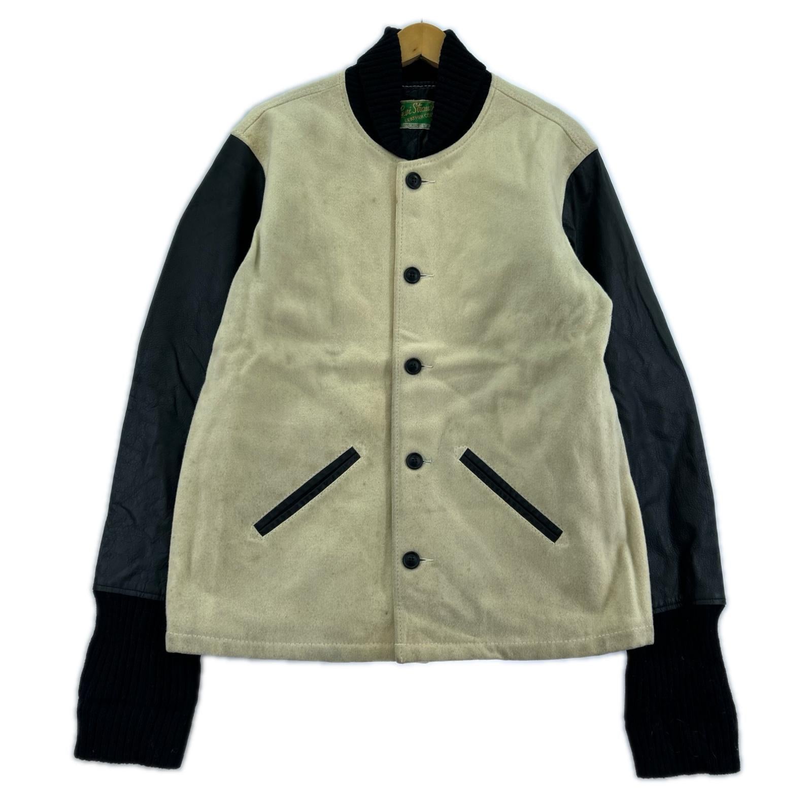ジャケット LEVI'S 30s復刻 袖レザー ファラオジャケット ウールスタジャン ホワイト
