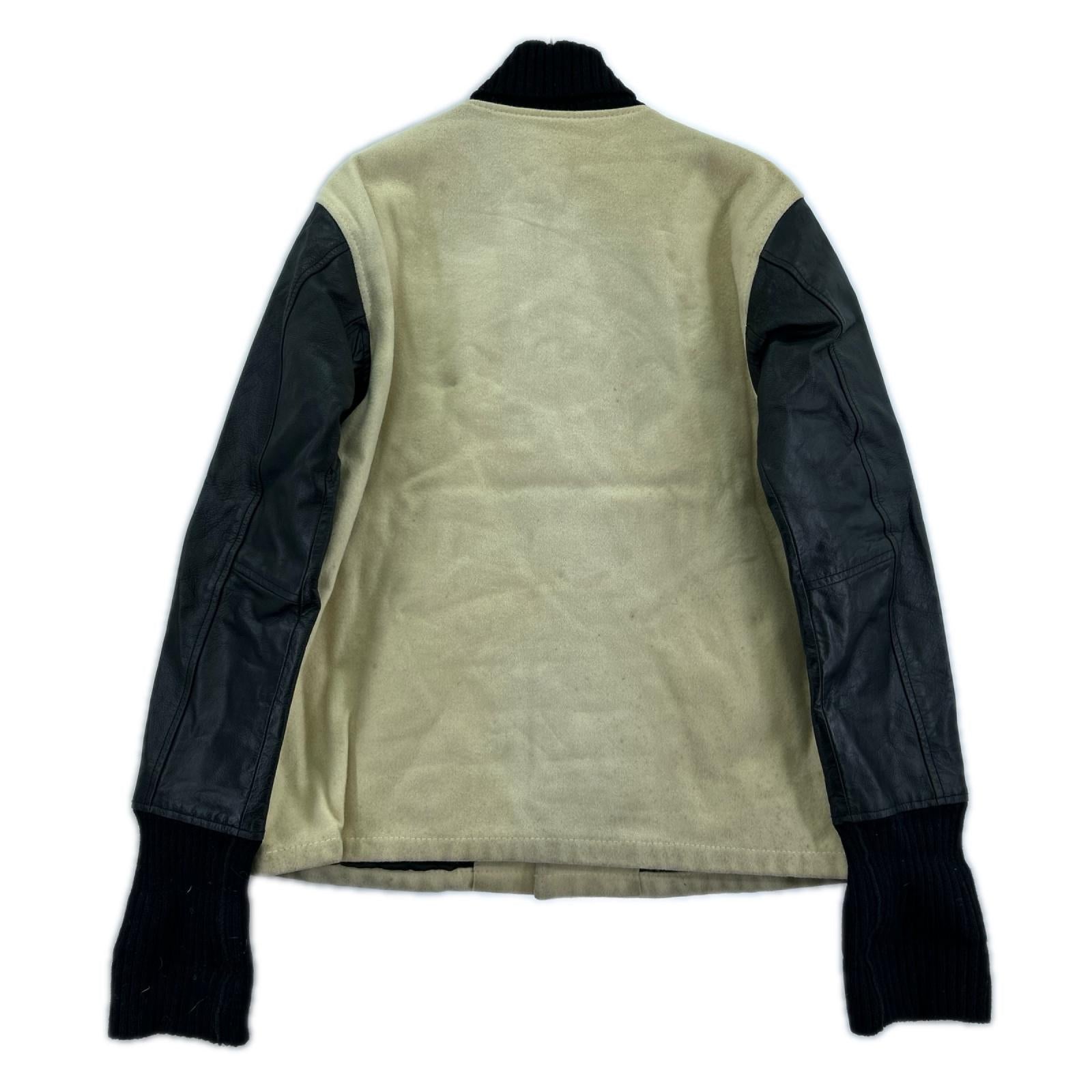 ジャケット LEVI'S 30s復刻 袖レザー ファラオジャケット ウールスタジャン ホワイト