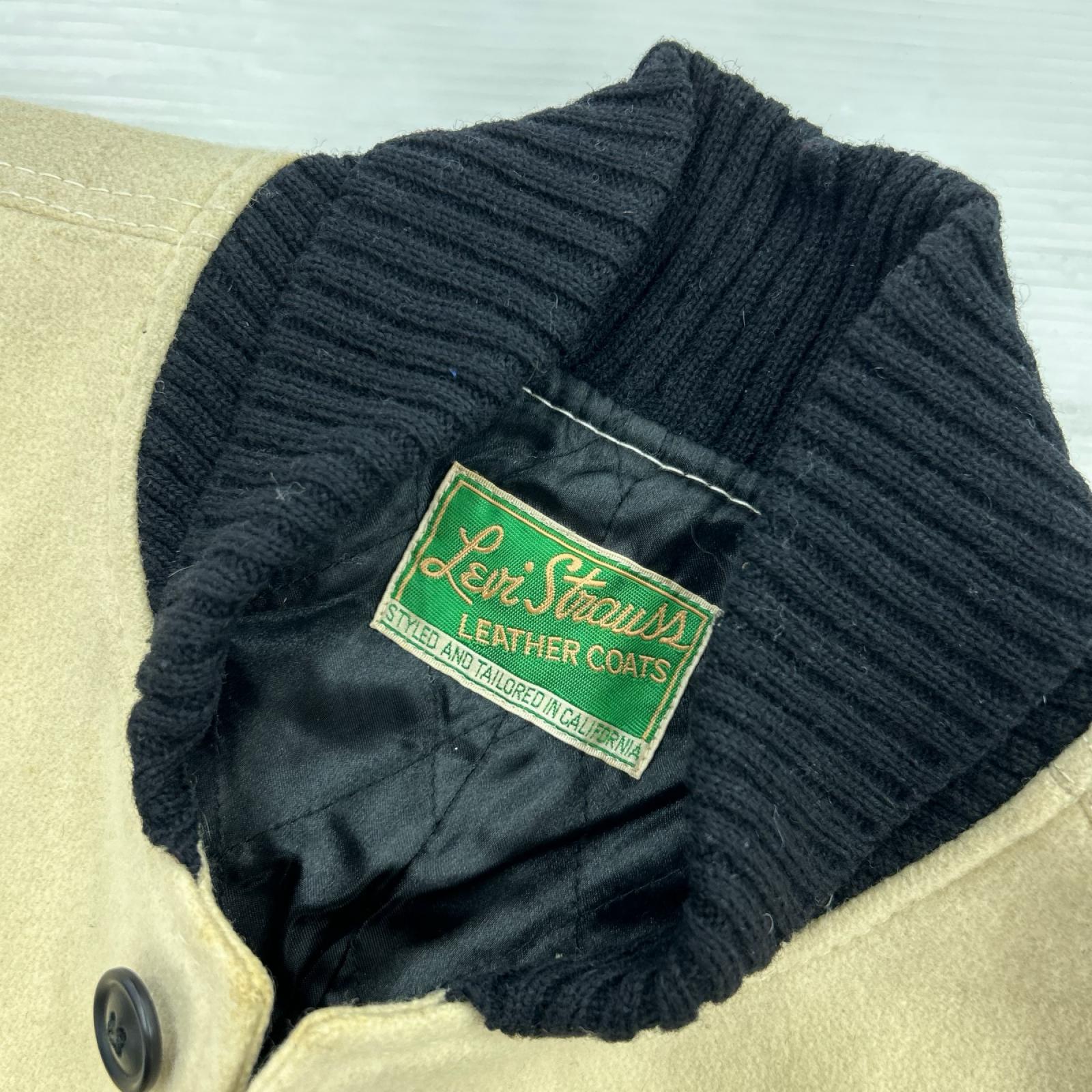 ジャケット LEVI'S 30s復刻 袖レザー ファラオジャケット ウールスタジャン ホワイト