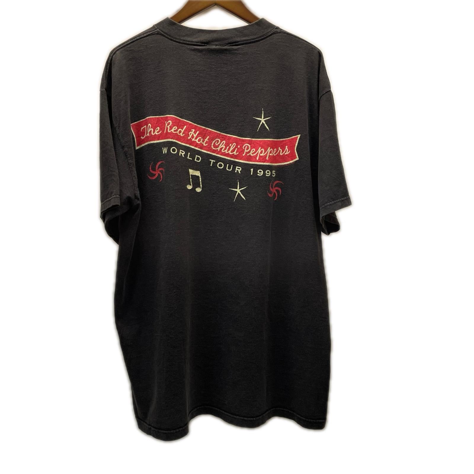 半袖Ｔシャツ 90s RED HOT CHILI PEPPERS ONE HOT MINUTE PIANO 95年 ﾊﾞﾝﾄﾞTee XL 1995年 giantﾀｸﾞ LL ブラック
