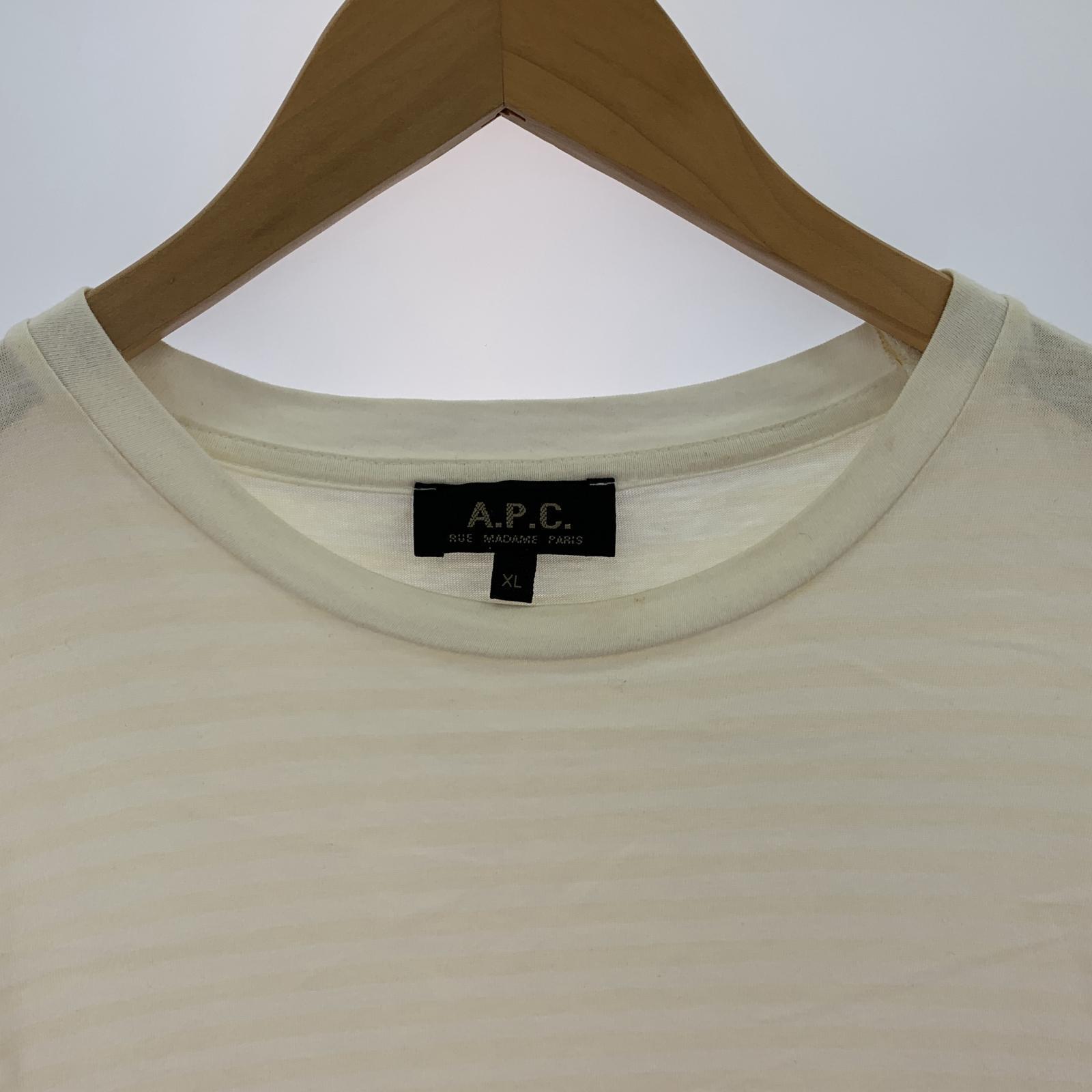 半袖Ｔシャツ ボーダー/XL/ベージュ LL ホワイト